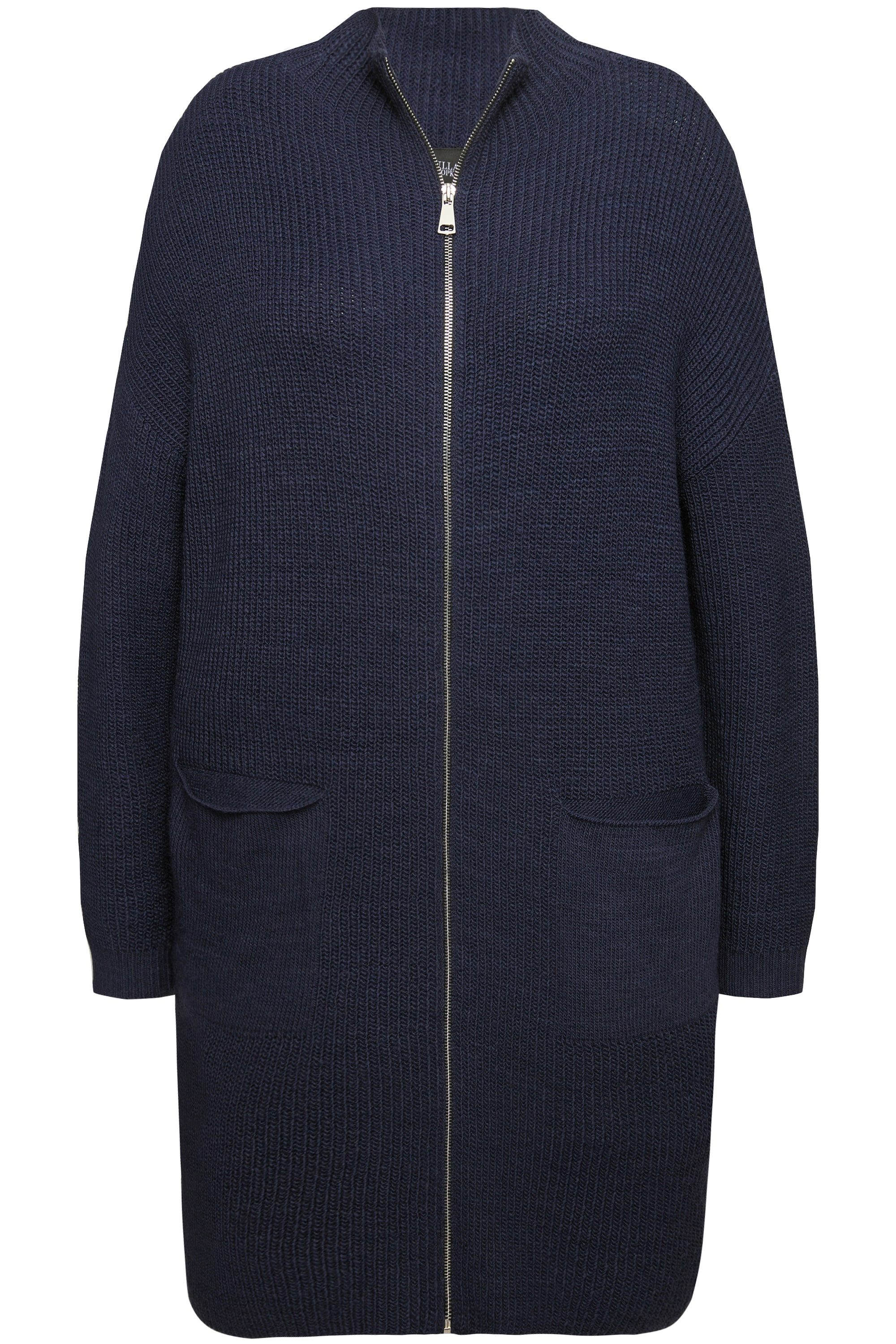 Ulla Popken Strickjacke Long-Strickjacke Oversized Stehkragen günstig online kaufen