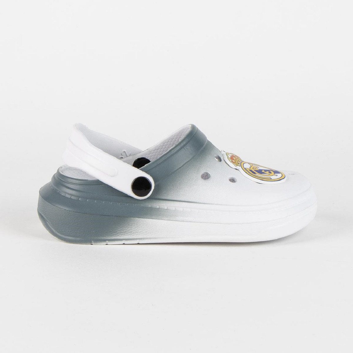 Real Madrid Kinder Clogs Sandale mit Fersenriemen und rutschfester Sohle Hausschuh