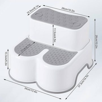 Woltu Kinderhocker (1 St), Tritthocker 2 Stufen mit rutschfest Füße und Oberfläche