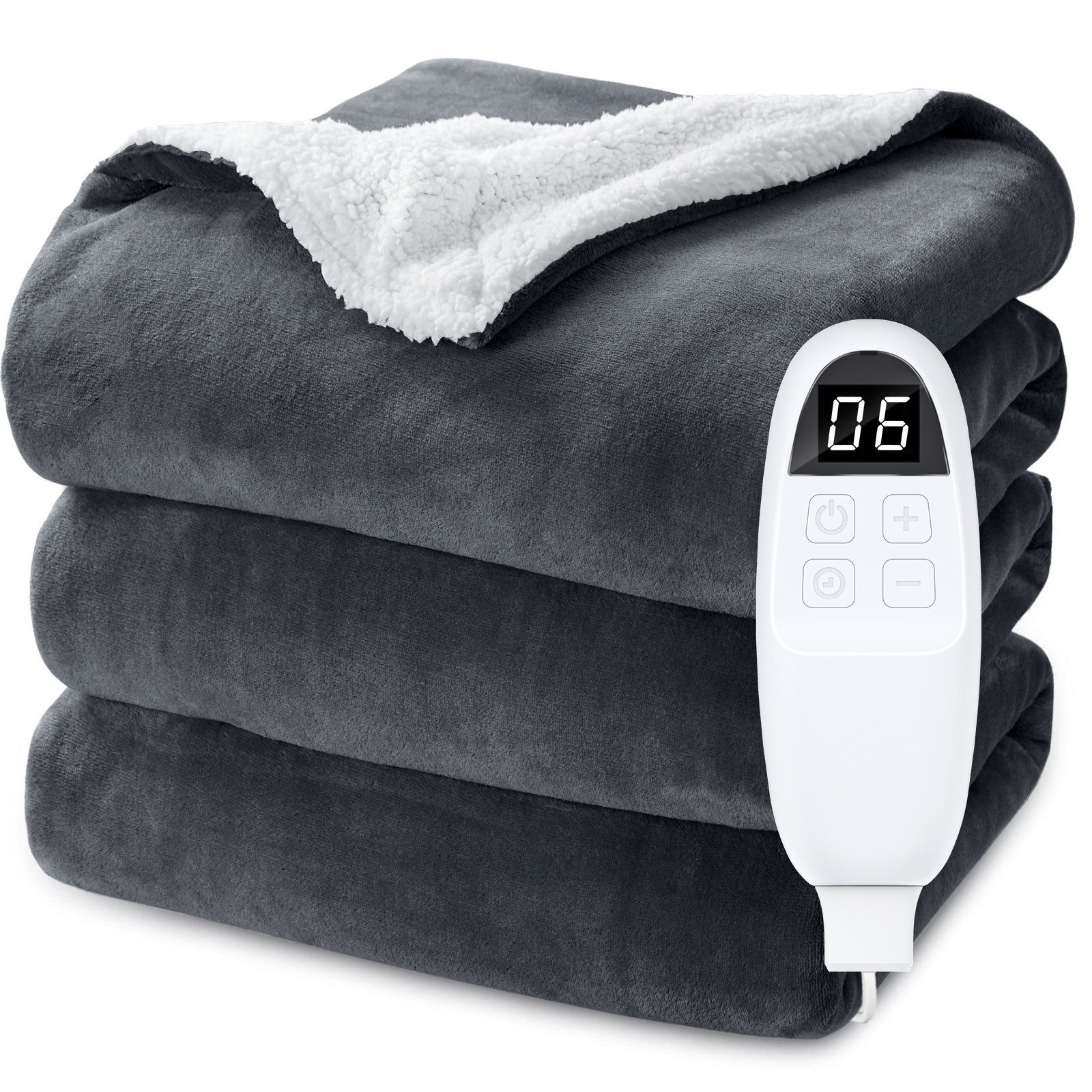 ANYSUN Heizdecke elektrisch Wärmedecke, mit Abschaltautomatik Elektrische Wärmedecke, 6 Heizstufen, 10-Stunden-Timer, Wärmedecke Elektrisch, 1-tlg., mit Überhitzungsschutz,für Bett, Sofa, Maschinenwaschbar