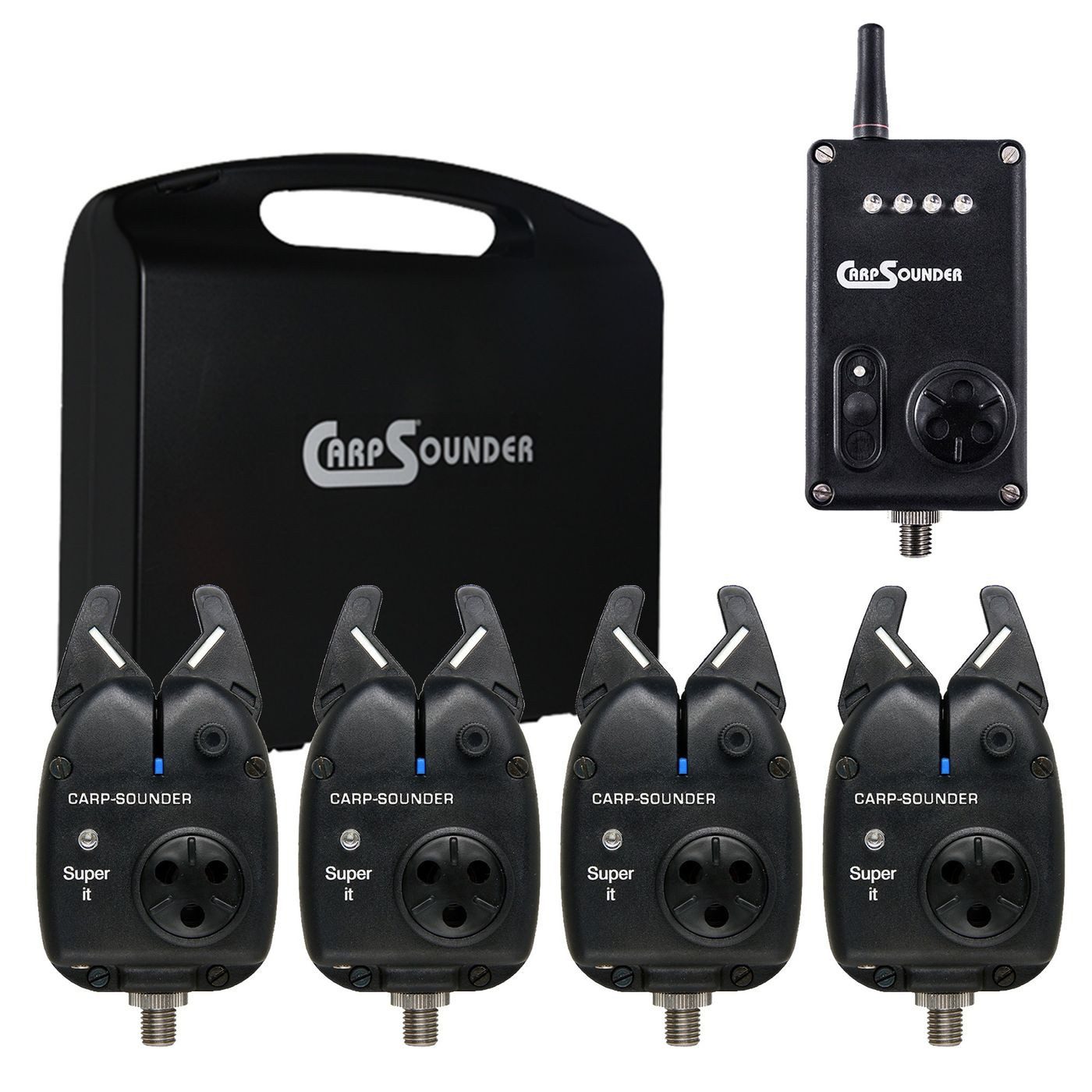 Carp Sounder elektronischer Bissanzeiger Carp Sounder Super IT 4+1 Set bunt - 4 Bissanzeiger + 1 Receiver