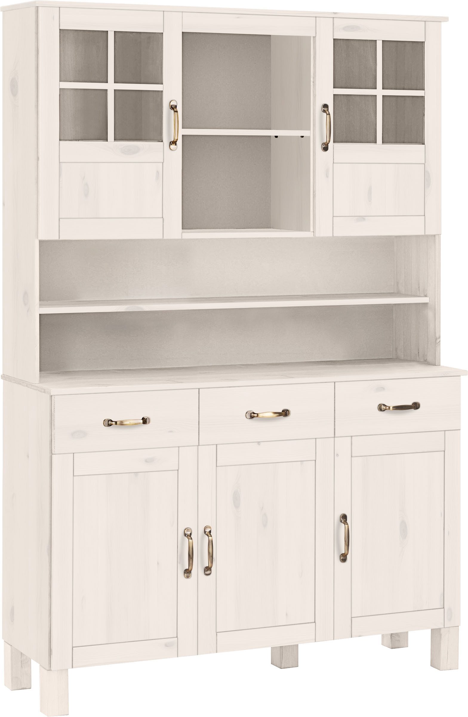 Home affaire Küchenbuffet Alby Breite 125 cm, 2 Glastüren, 2 Schubladen