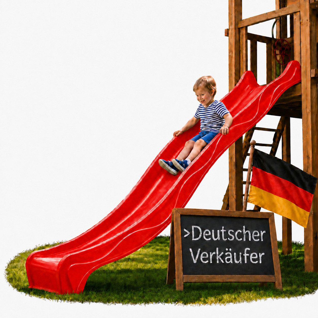 ONDIS24 Wellenrutsche Anbaurutsche Hangrutsche mit Wasseranschluss, UV-und witterungsbeständig
