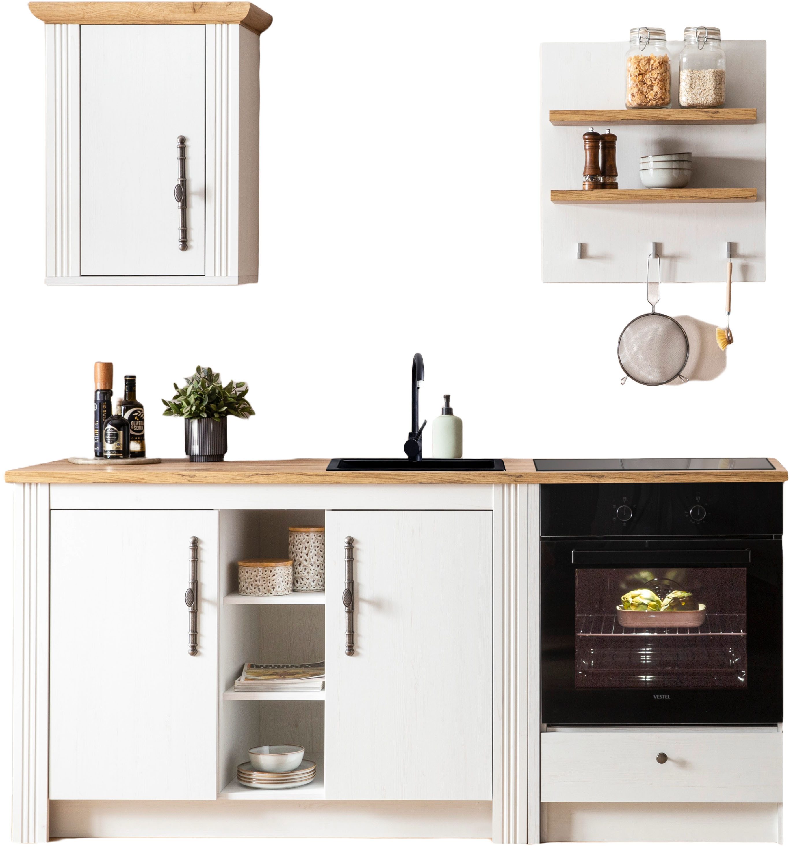 KOCHSTATION Küchenzeile KS-Westminster, Pantryküche im Landhaus Stil, hochw günstig online kaufen