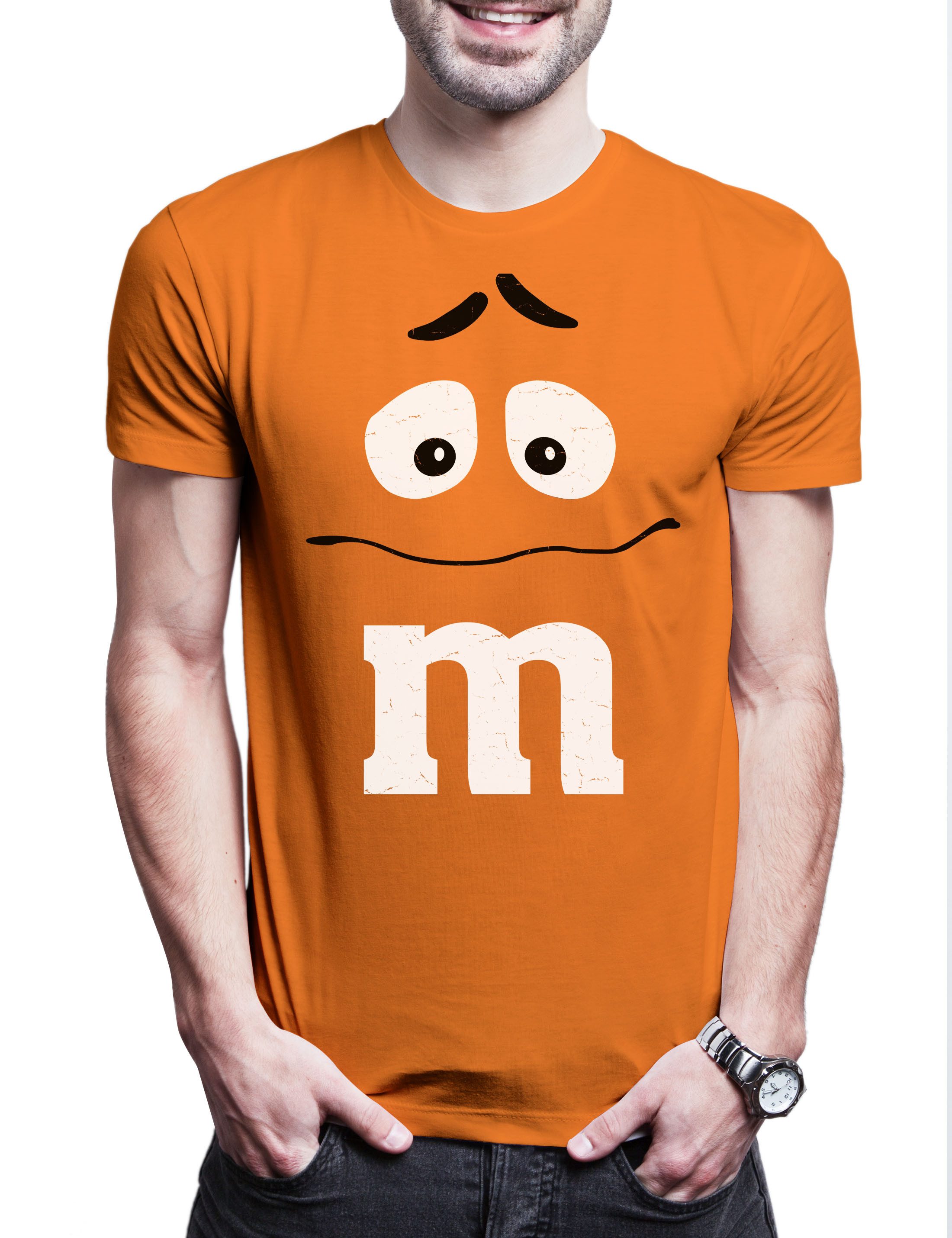 Urban Backwoods Print-Shirt M Orange Herren T-Shirt Gruppen M Kostüm M Fasching Karneval (1-tlg) Verkleidung Fastnacht Fassenacht Faschings-Shirt Helau