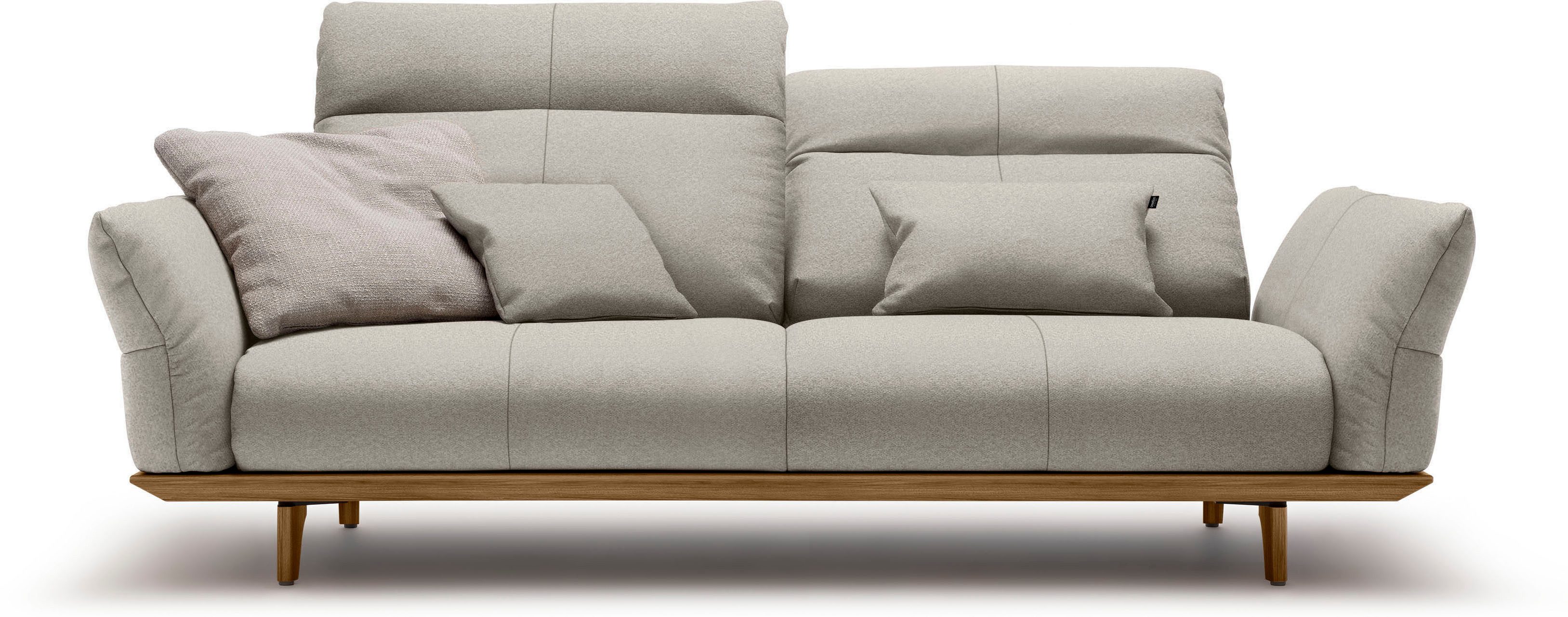 hülsta sofa 3-Sitzer hs.460, Sockel in Nussbaum, Füße Nussbaum, Breite 208 cm