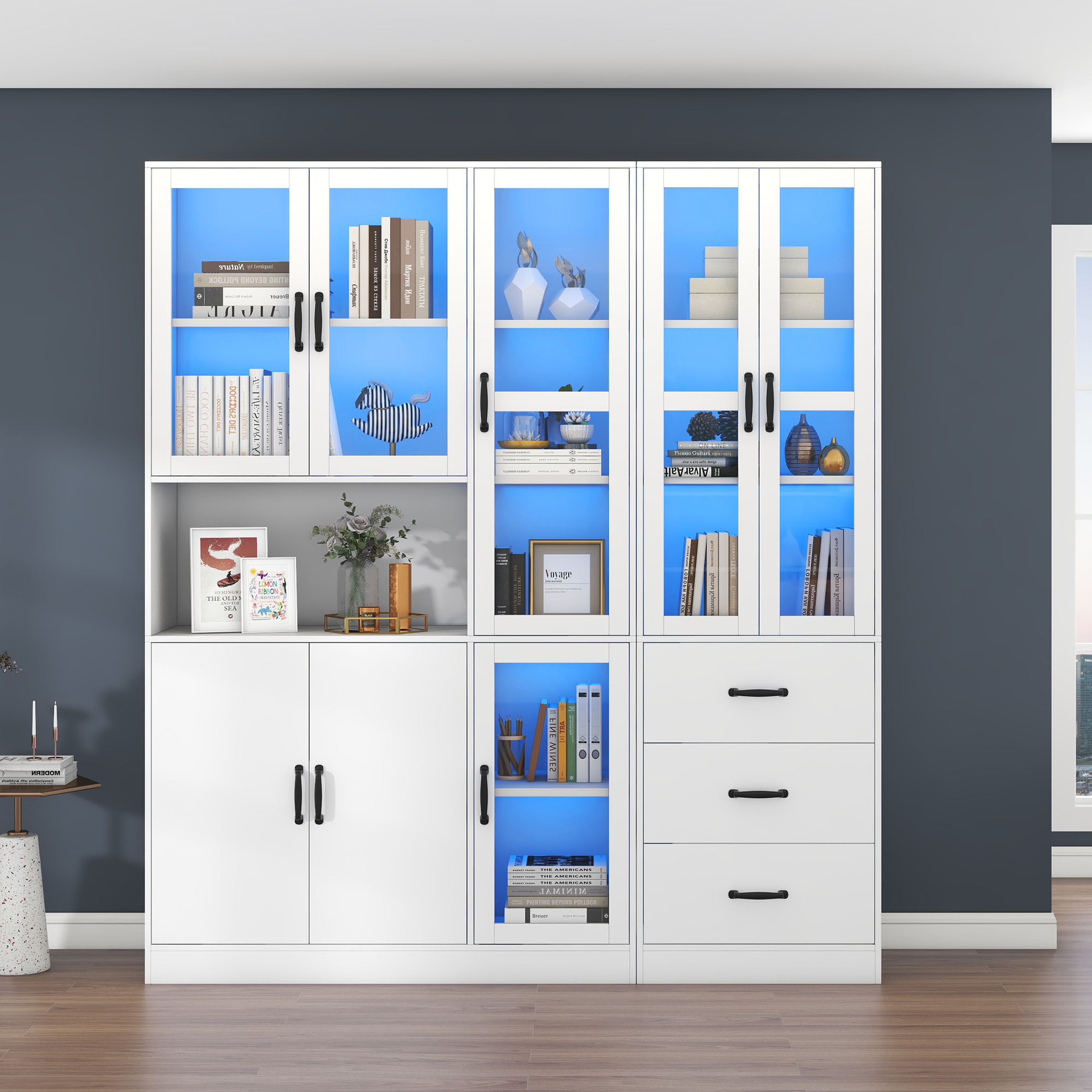 BlingBin Vitrine Hochschrank Standvitrine mit LED-Licht, günstig online kaufen