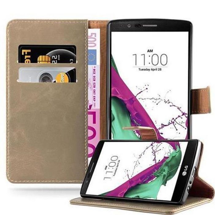 Cadorabo Handyhülle Luxury Book LG G4 / G4 PLUS Klappbare Handy Schutzhülle - Hülle - mit Standfunktion und Kartenfach
