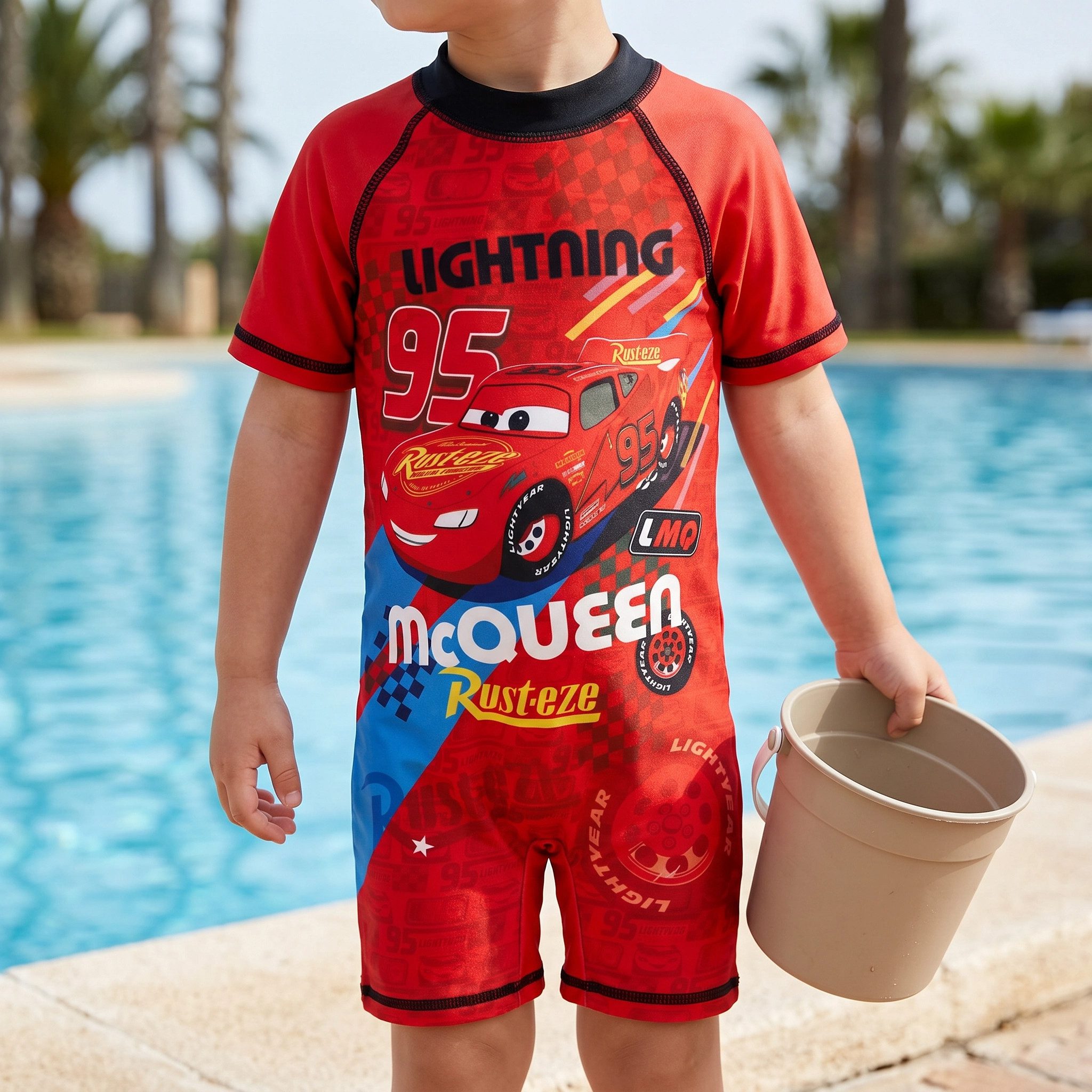 Disney Badeanzug Disney Cars Lightning Mc Queen Jungen Badeanzug Schwimmanzug Gr. 86 bis 116