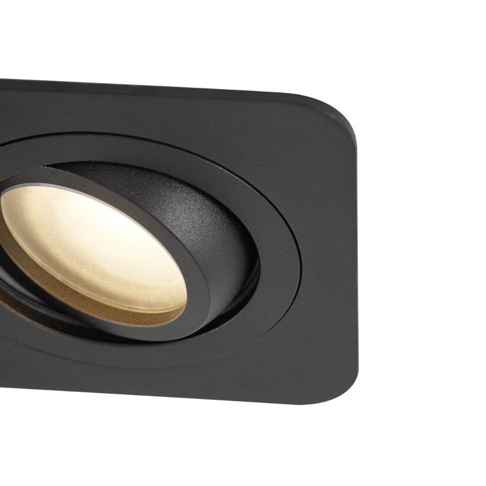 Qazqa LED Einbaustrahler 108309, ohne Leuchtmittel, Warmweiß, QAZQA Downlight, gu10, Schwarz, Aluminium, Modern