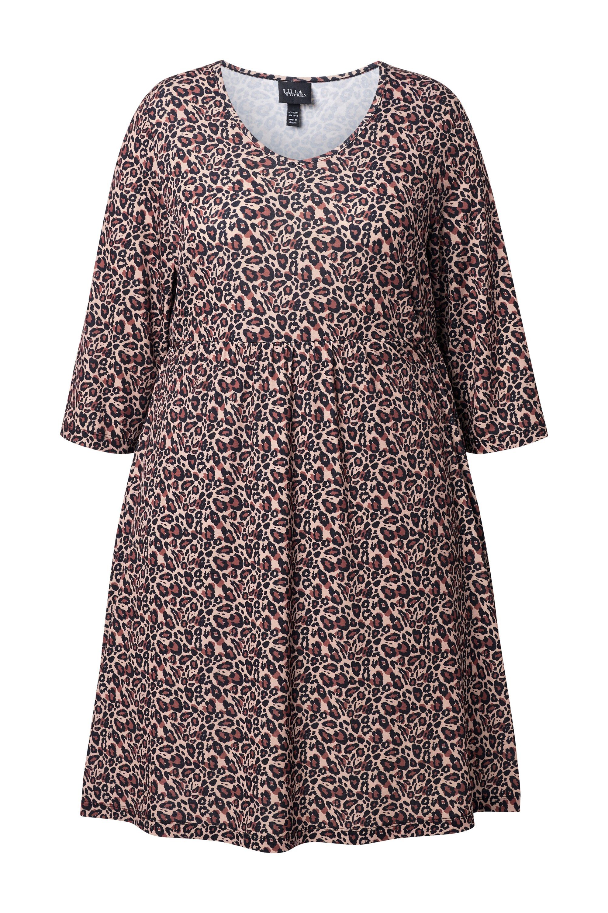 Maxikleid Longshirt A-Linie V-Ausschnitt 3/4-Arm Taschen