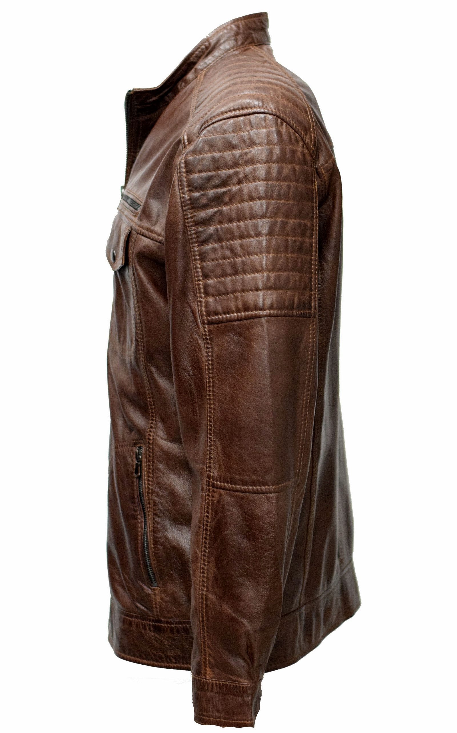 Zimmert Leather Lederjacke Ray washed, Lammnappa Leder