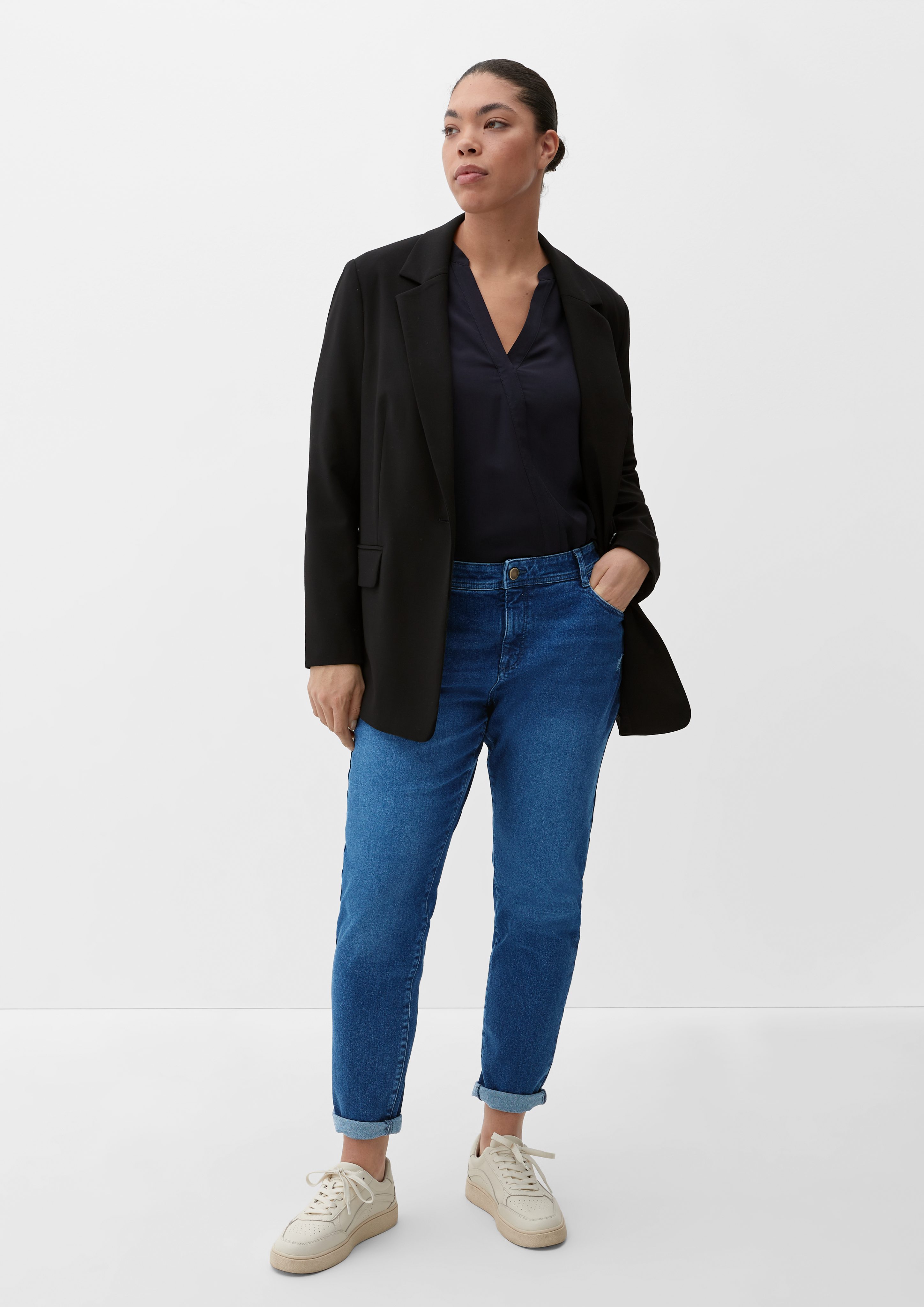 TRIANGLE Stoffhose Skinny: Jeans mit Destroyes Destroyes
