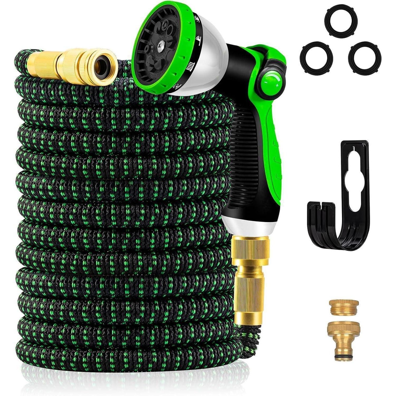 LuxusKollektion Gartenschlauch Flexibler Gartenschlauch 15m 3-lagiger Latex 3450D-Gewebe knickfrei