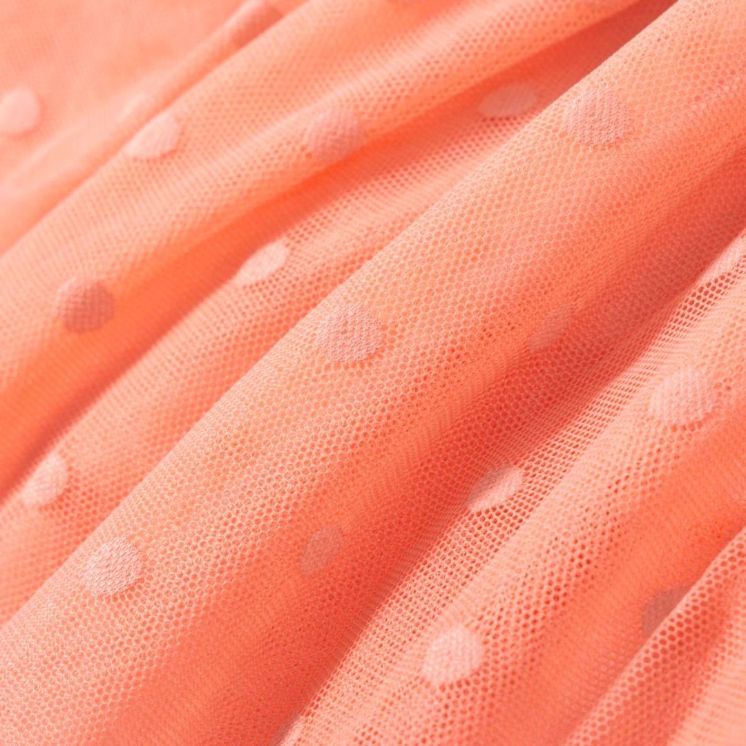 suebidou Midirock Tüllrock Mädchenrock rosa mit Punktemuster halblang