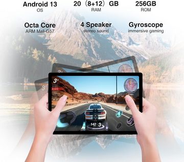 DOOGEE Tablet (10,5", 256 GB, Android 13, 4G LTE/5G, T10 plus android 13 tablet octa-core kamera wifi widevine mit hülle)