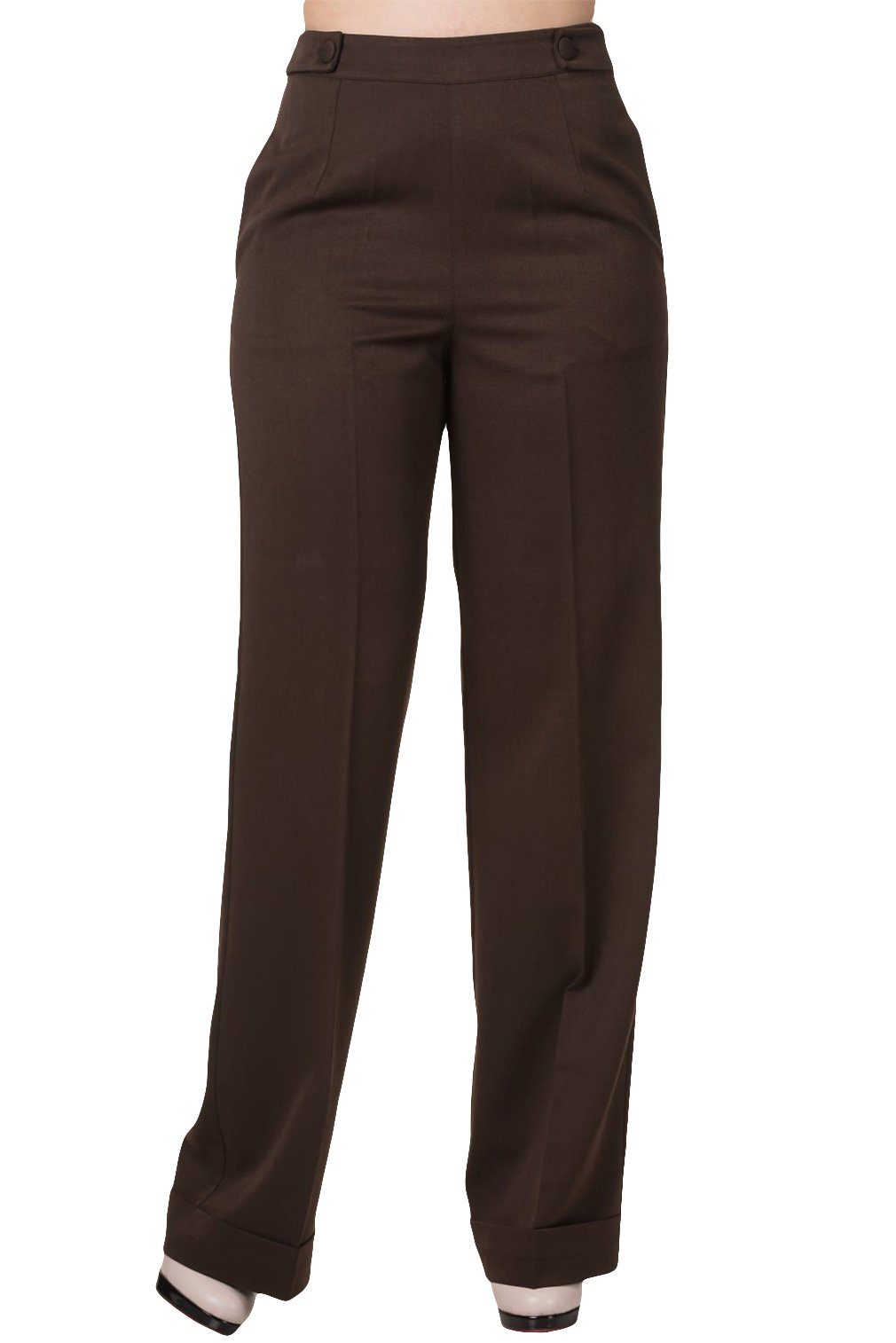 Banned Marlene-Hose Party On Braun Vintage Trousers 40er Jahre Stil günstig online kaufen
