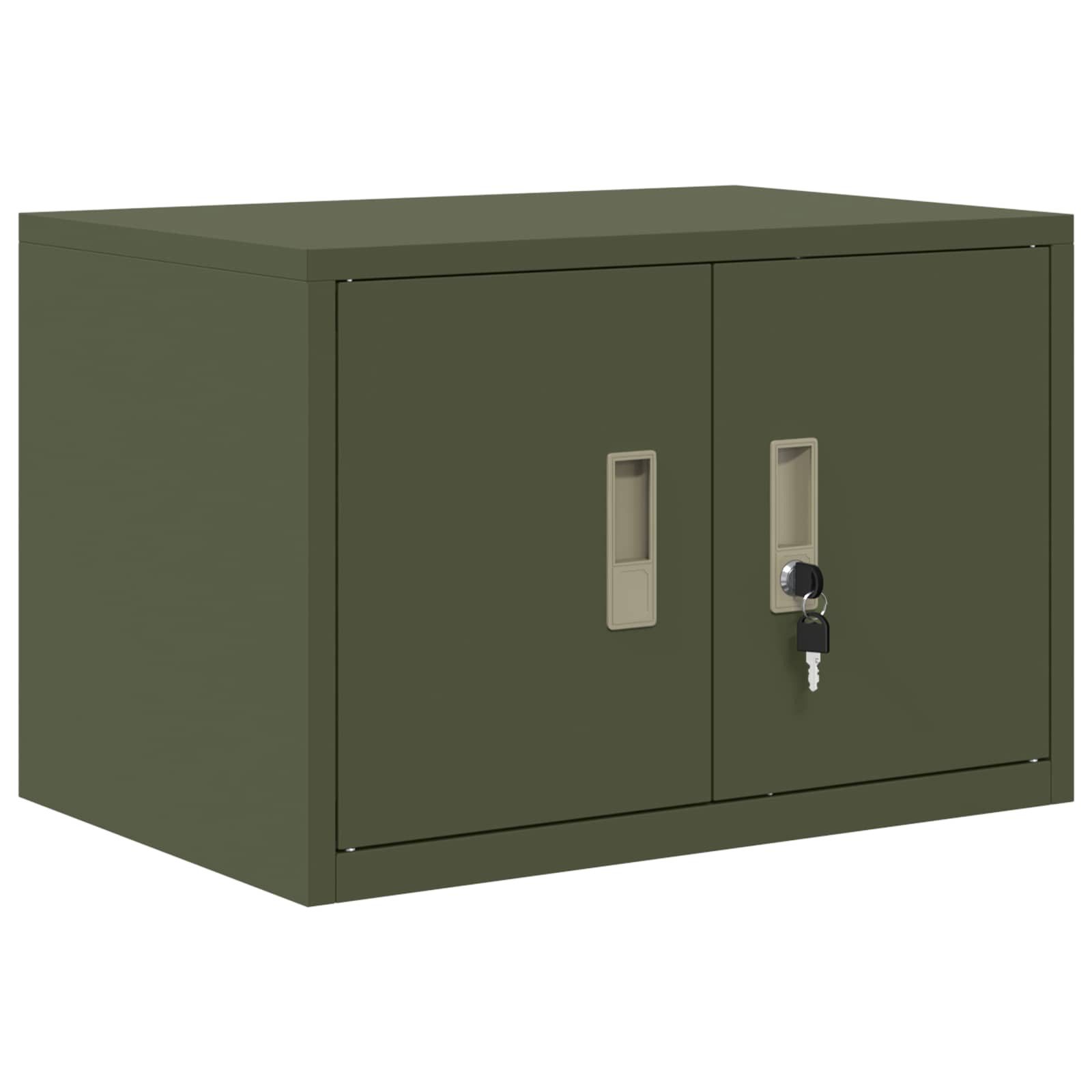 vidaXL Aktenschrank Aufbewahrungsschrank Olive Grün 60 x 40 x 40 cm Stahl (1-St)
