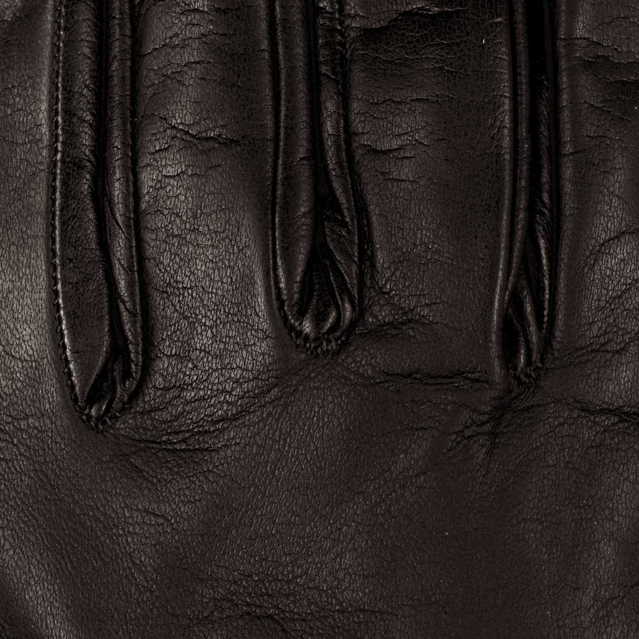 Futter, Fingerhandschuhe in schwarz Made Italy mit Lederhandschuhe Caridei