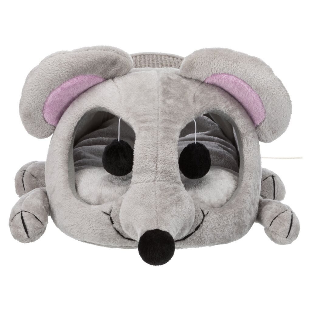 TRIXIE Kratztonne Kuschelhöhle Lukas - hellgrau/grau - 35 × 33 × 65 cm – Bild 3 von 5