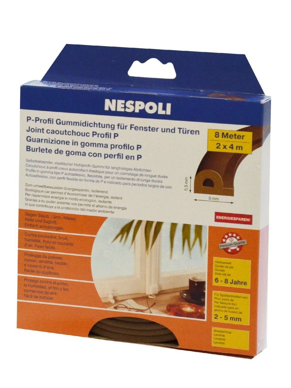 je mit 4 Nespoli P-Profil Nespoli Türdichtung und Türbodendichtung Fenster-