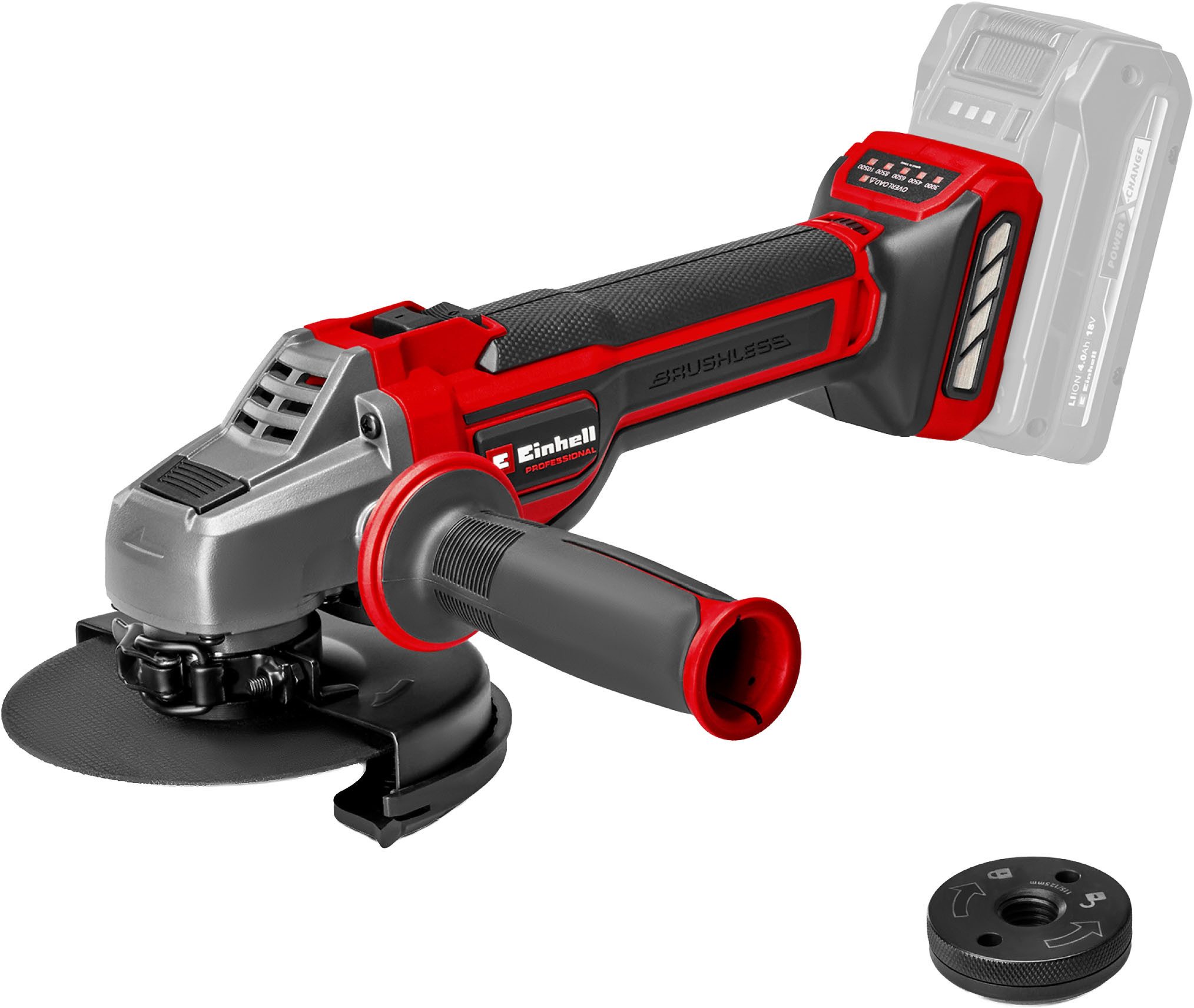 Einhell Akku-Winkelschleifer TP-AG 18/125 CE Q Li - Solo, max. 10500 U/min, ohne Akku und Ladegerät