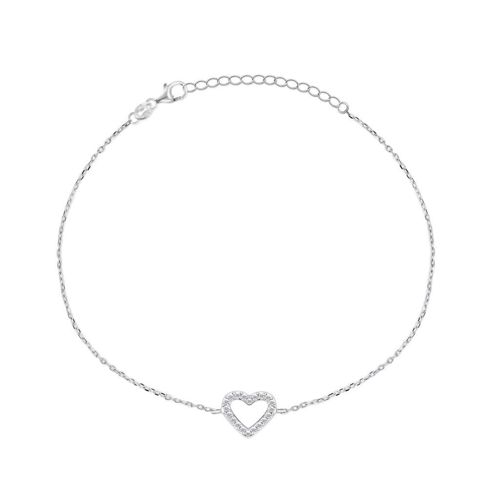 Brilio Silver Armband Charmantes silbernes Herz-Armband BRC39W