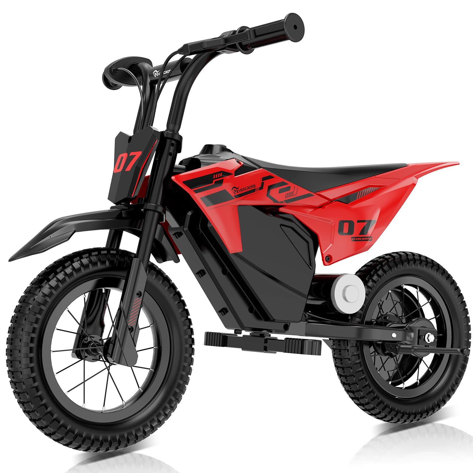 EVERCROSS TECH Elektro-Kindermotorrad Elektro Motorrad mit 150W Motor, 12 Zoll Luftreifen, 5,2AH, MAX 10KM Lange Reichweite, Elektromotorrad für Kinder