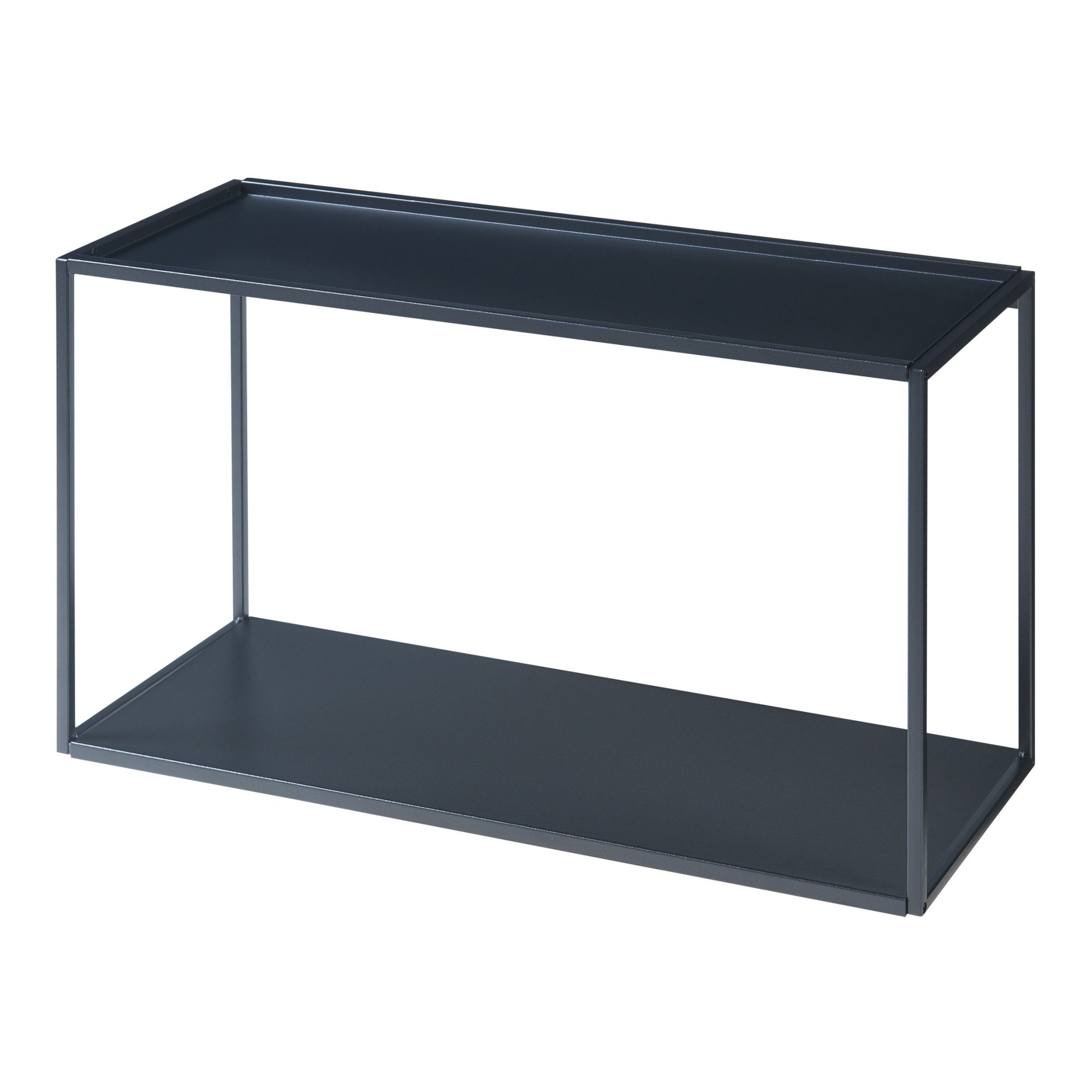 en.casa Deko-Wandregal, »Notodden« mit zwei Ablagen 60x25x35cm Schwarz Stah günstig online kaufen