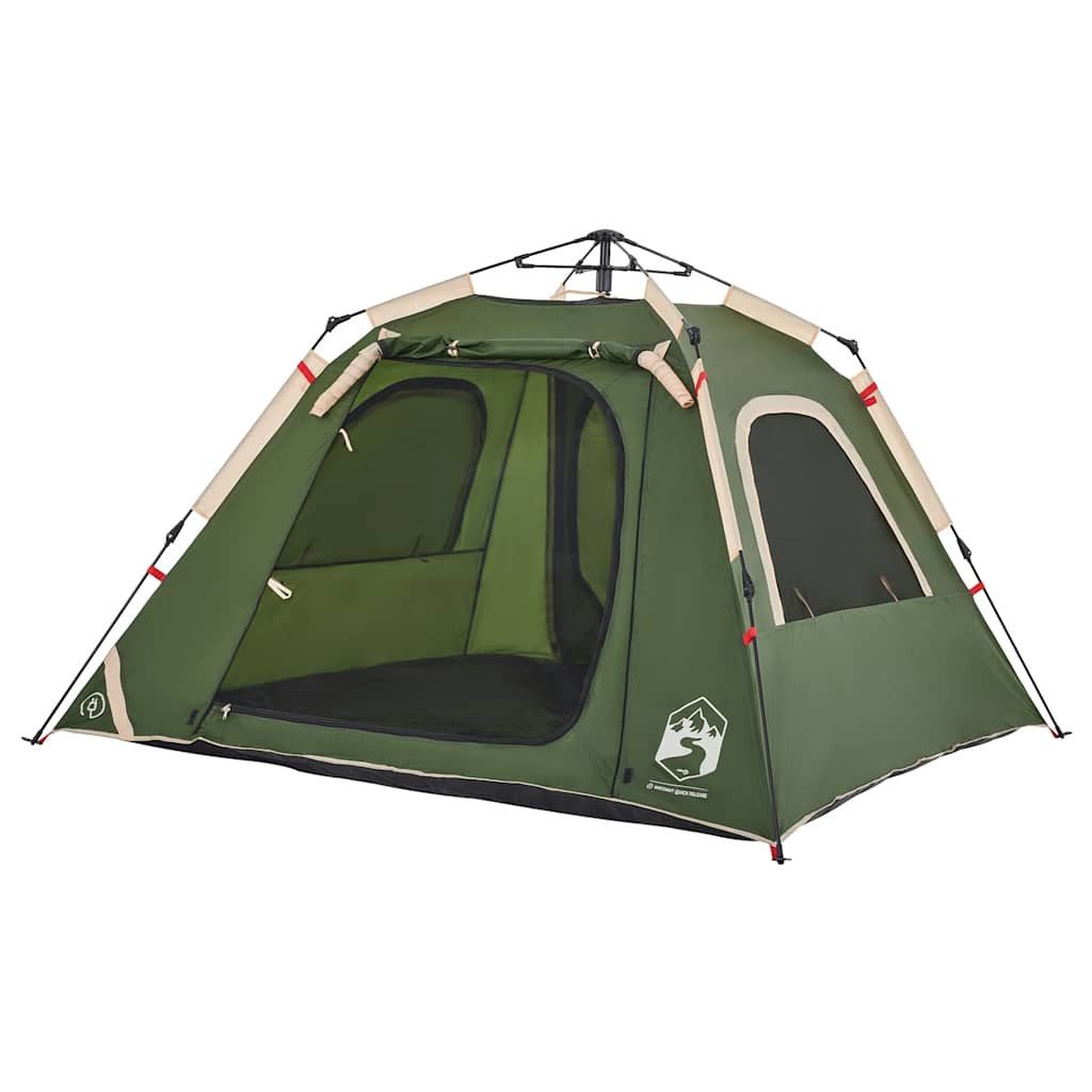 furnicato Faltzelt Campingzelt Kuppel 210x210x140 cm Grün, (1 tlg), Familienzelt für 4 Personen mit E-Anschluss und Quick-Release-System