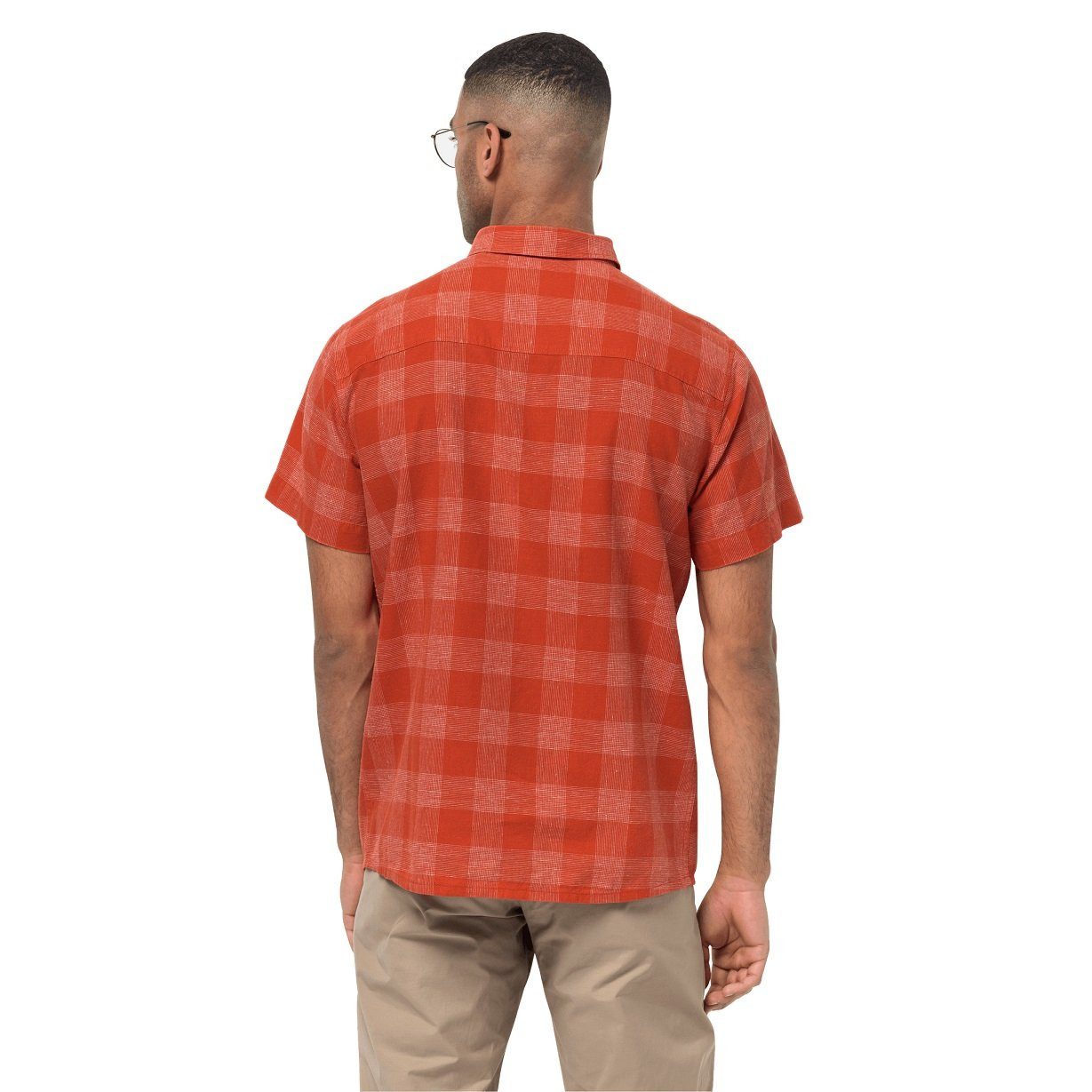 Jack Wolfskin Outdoorhemd Freizeit- und Reisehemd kurzarm Highlands rot Herren
