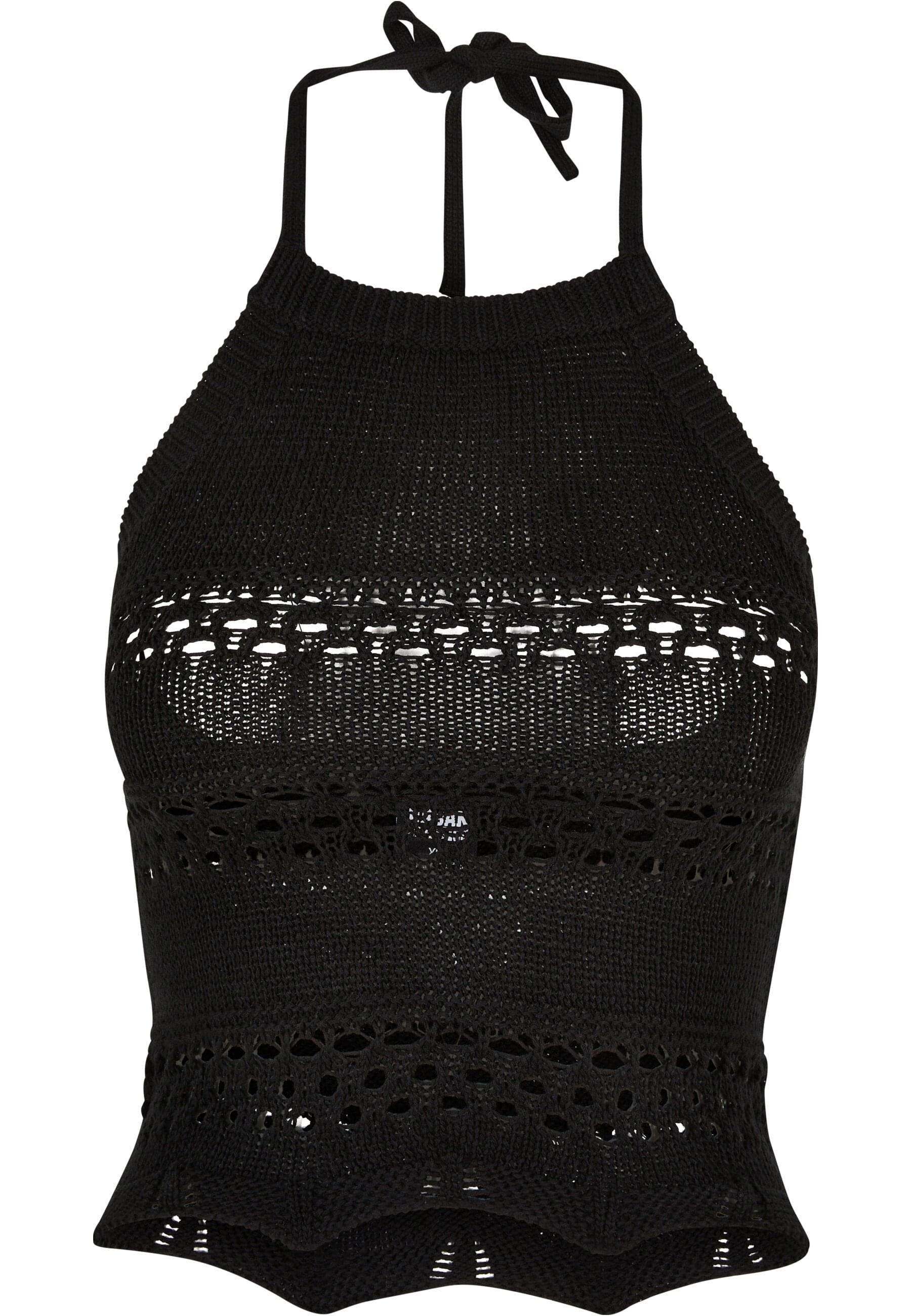 URBAN CLASSICS Muskelshirt Urban Classics Damen Ladies Short Crochet Knit N günstig online kaufen