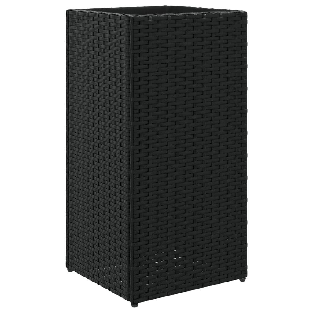 vidaXL Blumentopf Pflanzkübel Schwarz 30x30x60 cm Poly Rattan (1 St)