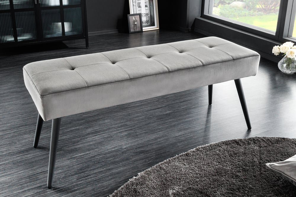 Sitzbank BOUTIQUE 100cm dunkelgrau / schwarz