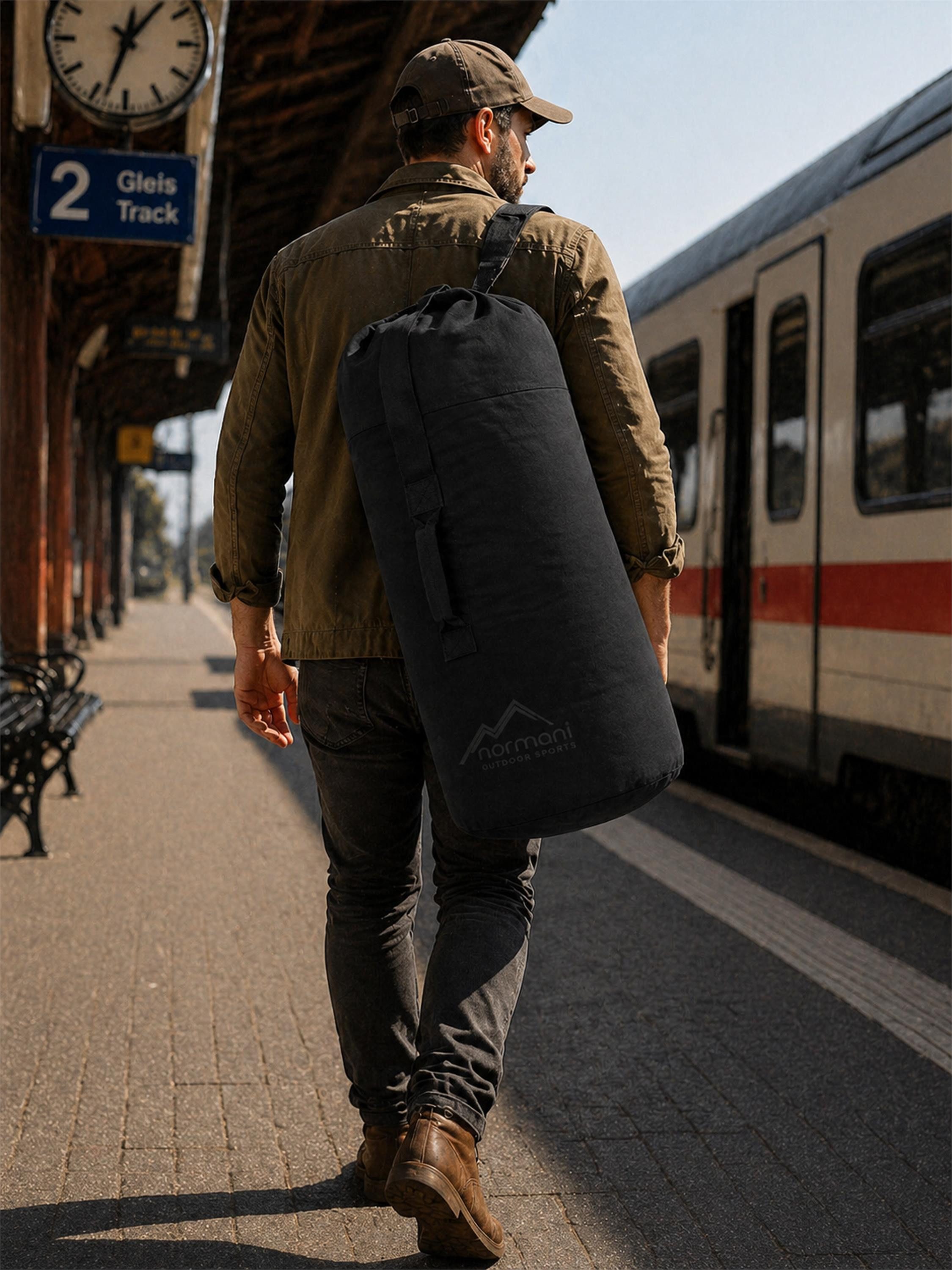 normani Packsack US Canvas-Seesack 100 l Classic Sea II, Duffle Bag US Seesack Canvas-Reisetasche Seemannssack Marinesack