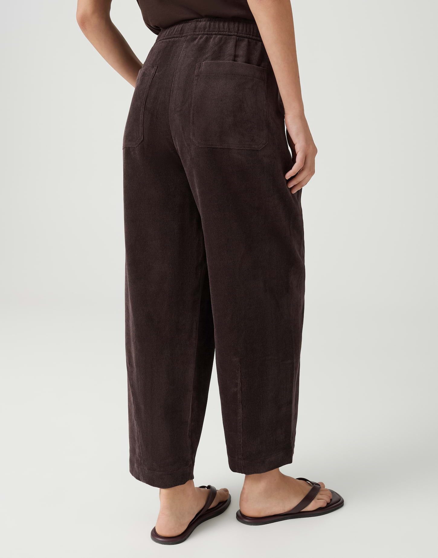 OPUS Stoffhose MISHA BARREL Leg City Pants aus Feincord vorverlegte Seitennaht