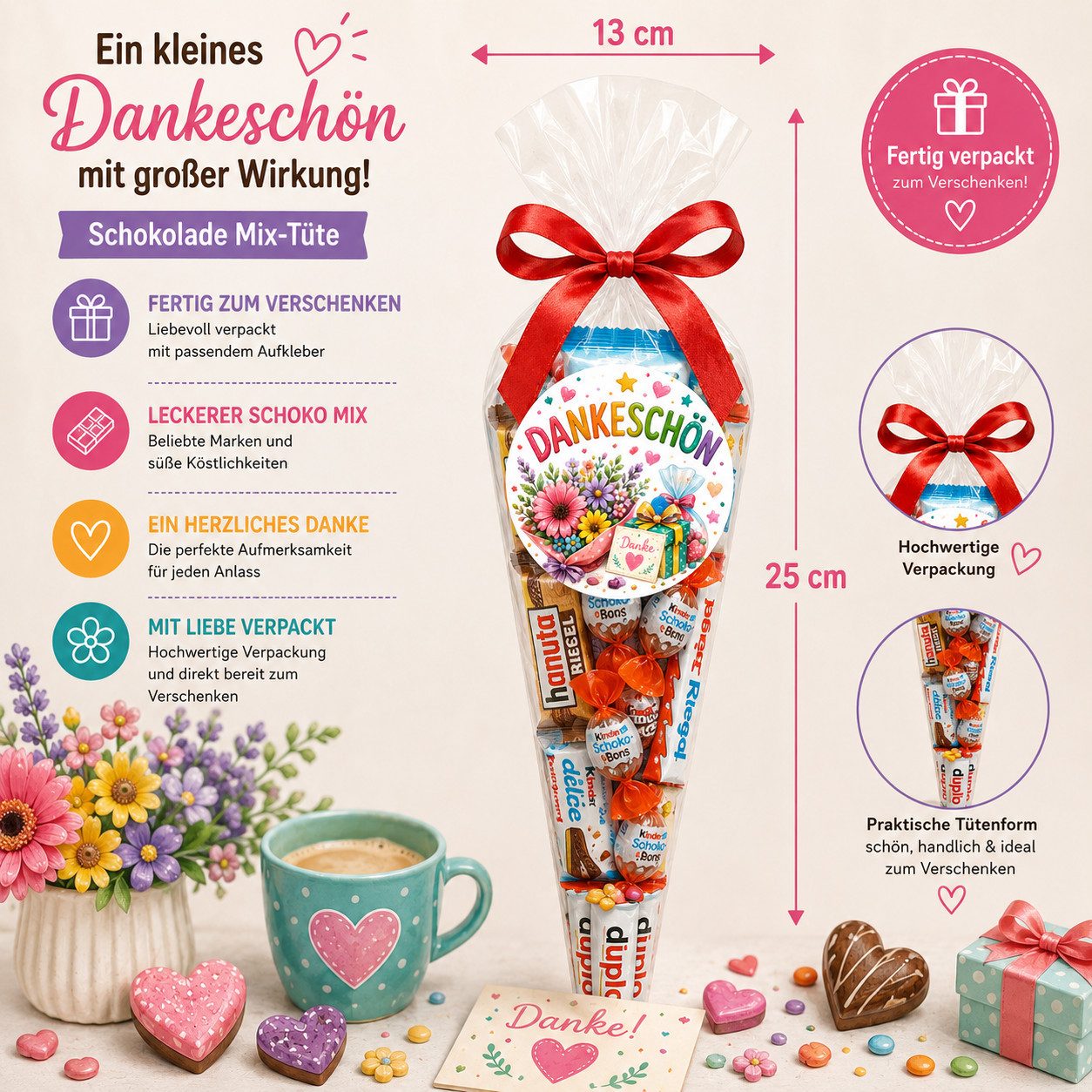 Candy & Bar Lebensmittel-Geschenkset Schokolade Mix Tüte – Fertiges Geschenk für viele Anlässe