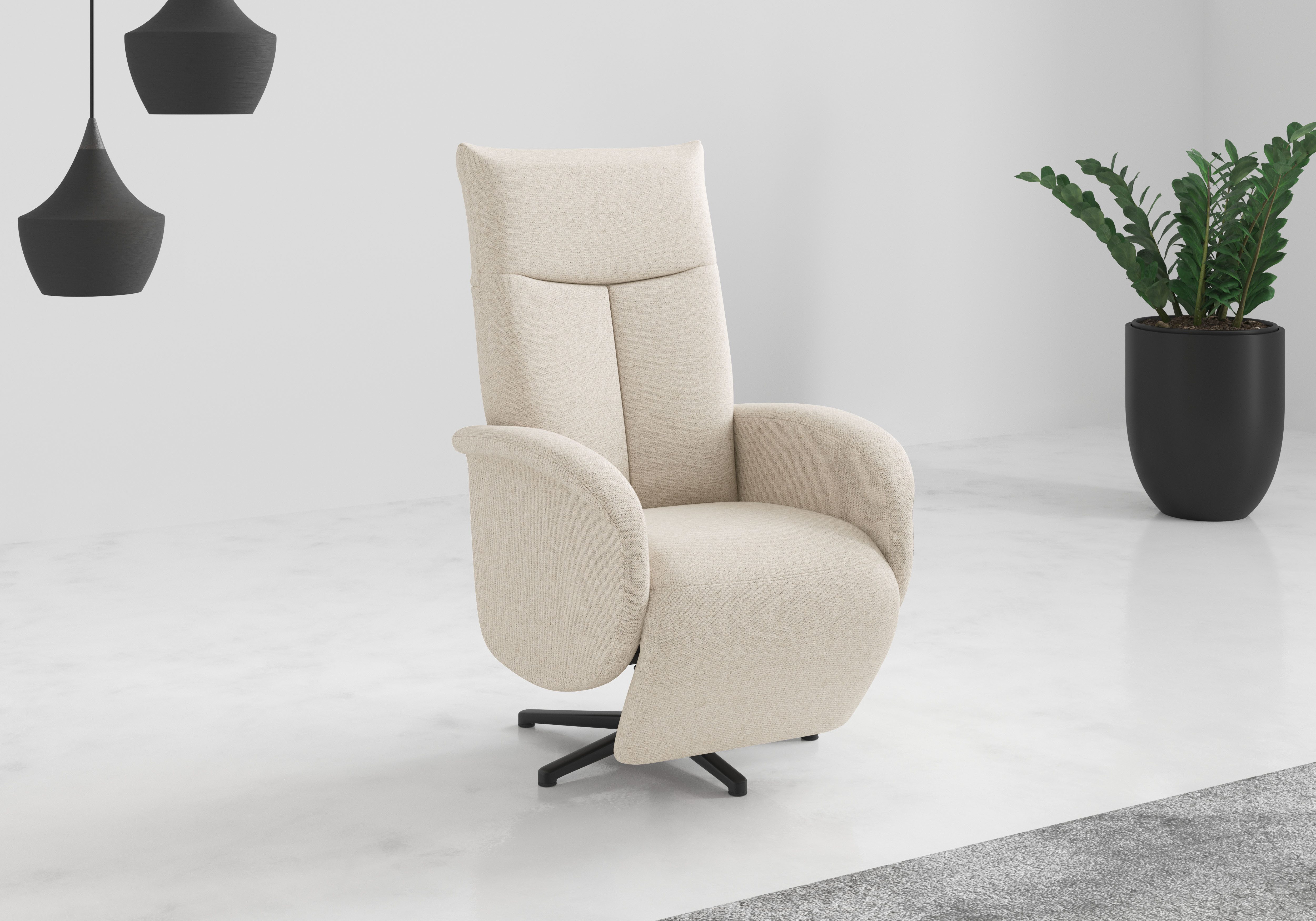 sit&more TV-Sessel Juma, inkl. Drehfunktion & Kopfteilverstellung, Höhe Armlehne 62 cm, wahlweise mit Aufstehhilfe, 2 Motoren und Akku