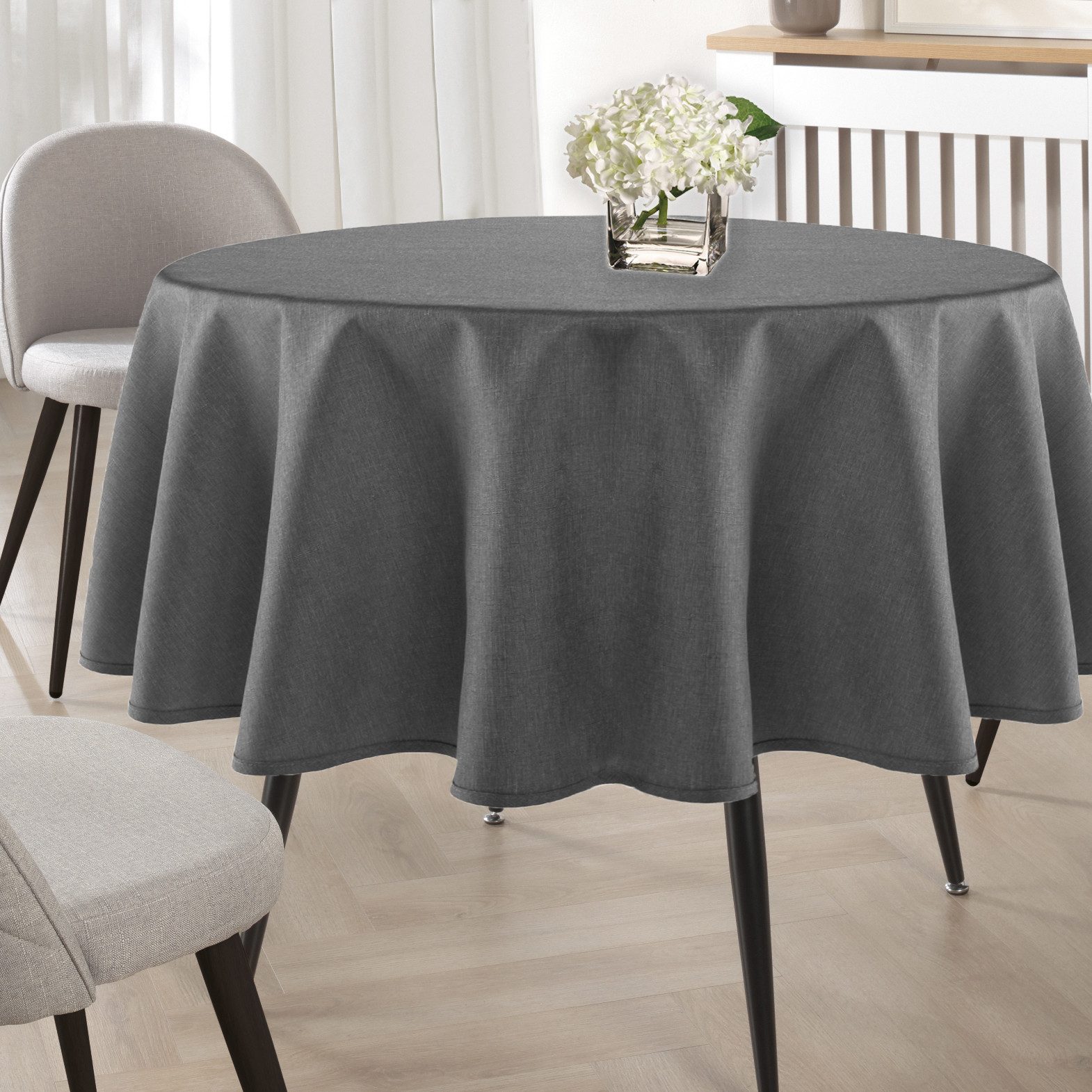 Delindo Lifestyle Tischdecke WIEN HOME abwaschbar (1-tlg), Leinenstruktur mit Fleckschutz aus recycelten Polyesterfasern