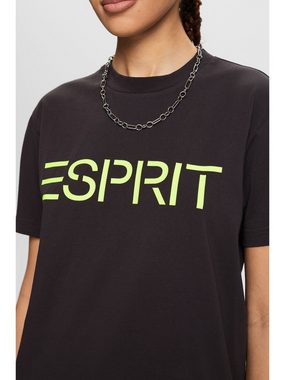 Esprit T-Shirt Baumwoll-T-Shirt mit Logo und Rundhalsausschnitt (1-tlg)