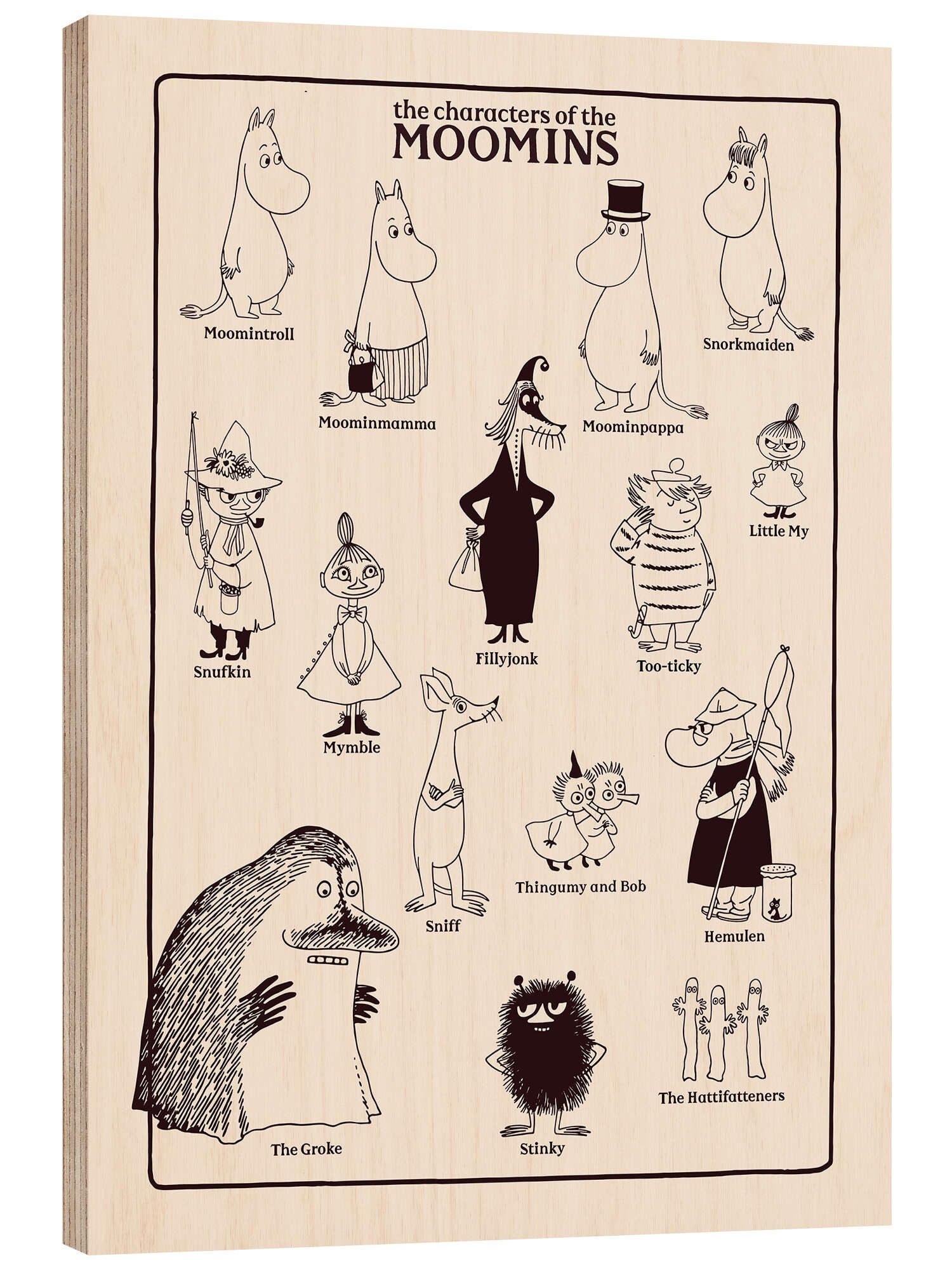 Posterlounge Poster Moomin, The characters of the Moomins, Kinderzimmer Ill günstig online kaufen