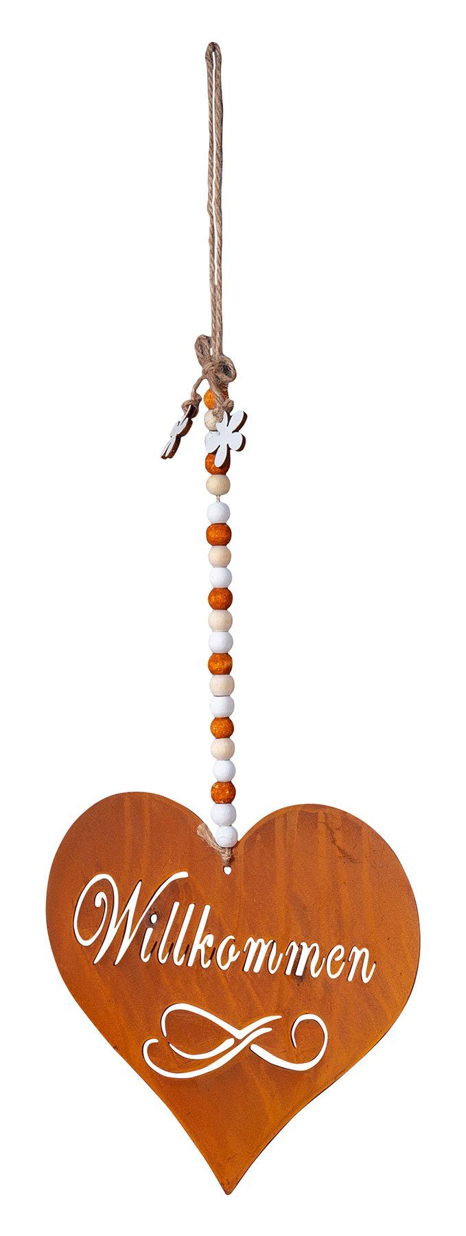Levandeo® Dekoobjekt, Schild Willkommen 19x16cm Herz günstig online kaufen