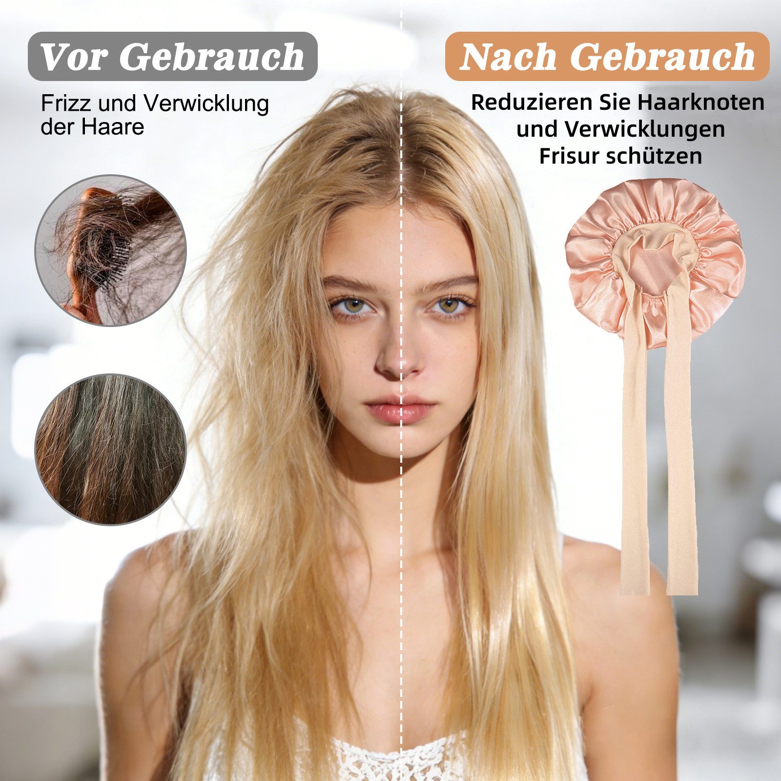 inschimmer Duschhaube 2 Stück Schlafmütze Schutzhaube zum Schlafen Verstellbare Haarhaube