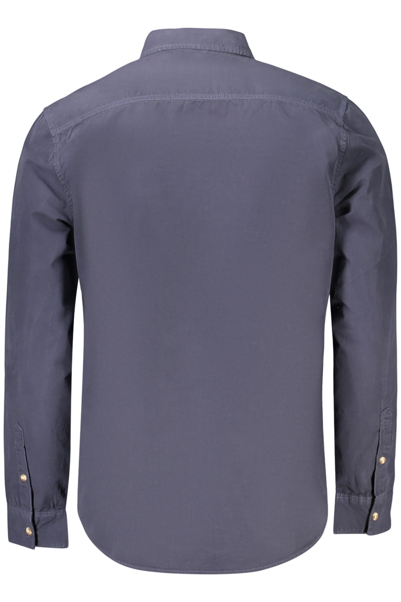 GUESS JEANS Langarmhemd Herren Slim Fit Langarmhemd Blau mit Italienischem Kragen & Tasche