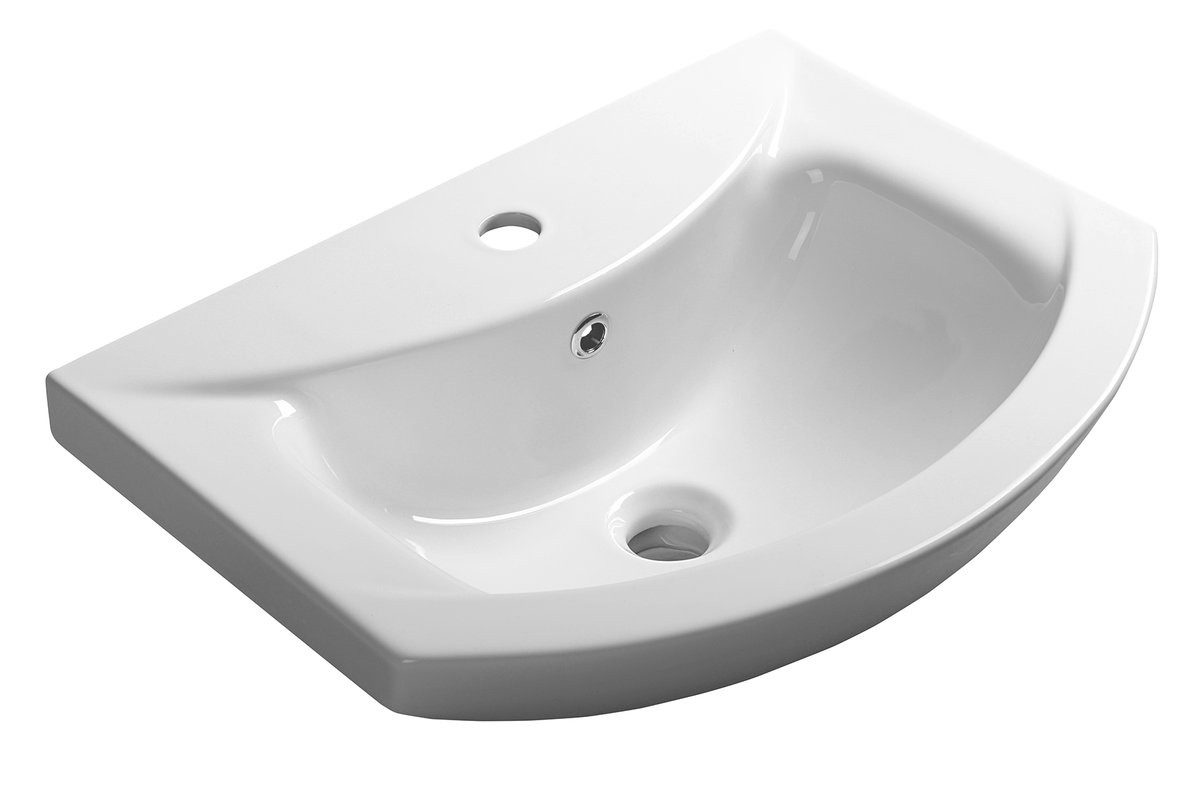 Aqualine Waschtisch ZERO Keramik-Waschtisch 55x43,5cm, weiß, Aqualine-6055