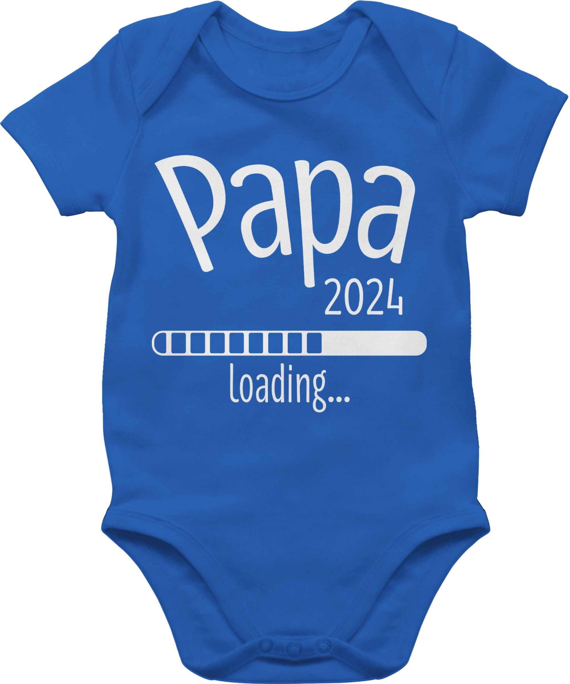 Shirtracer Shirtbody Papa 2024 loading Geschenk Vatertag Baby 3 Royalblau