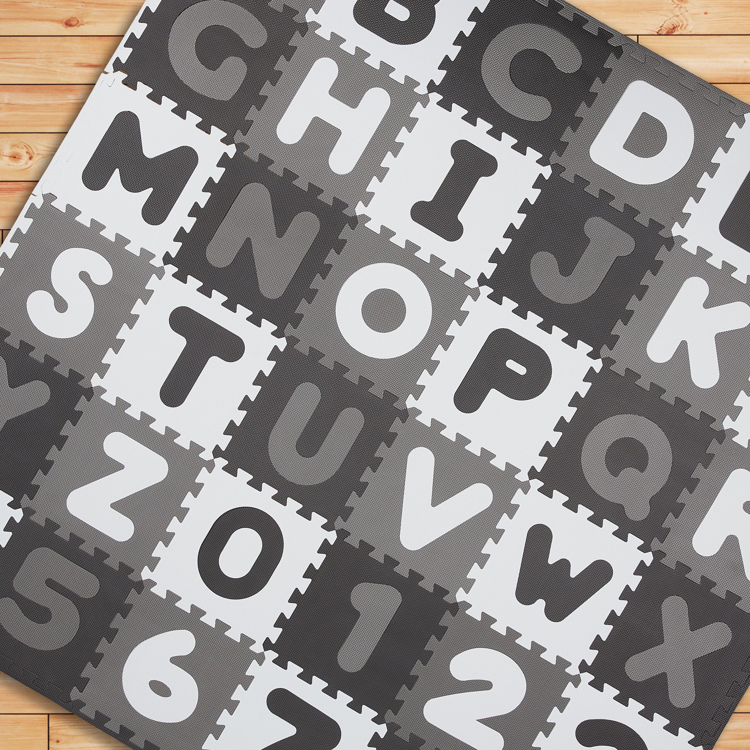 relaxdays Spielmatte Puzzlematte ABC und Zahlen (60-St) – Bild 3 von 5