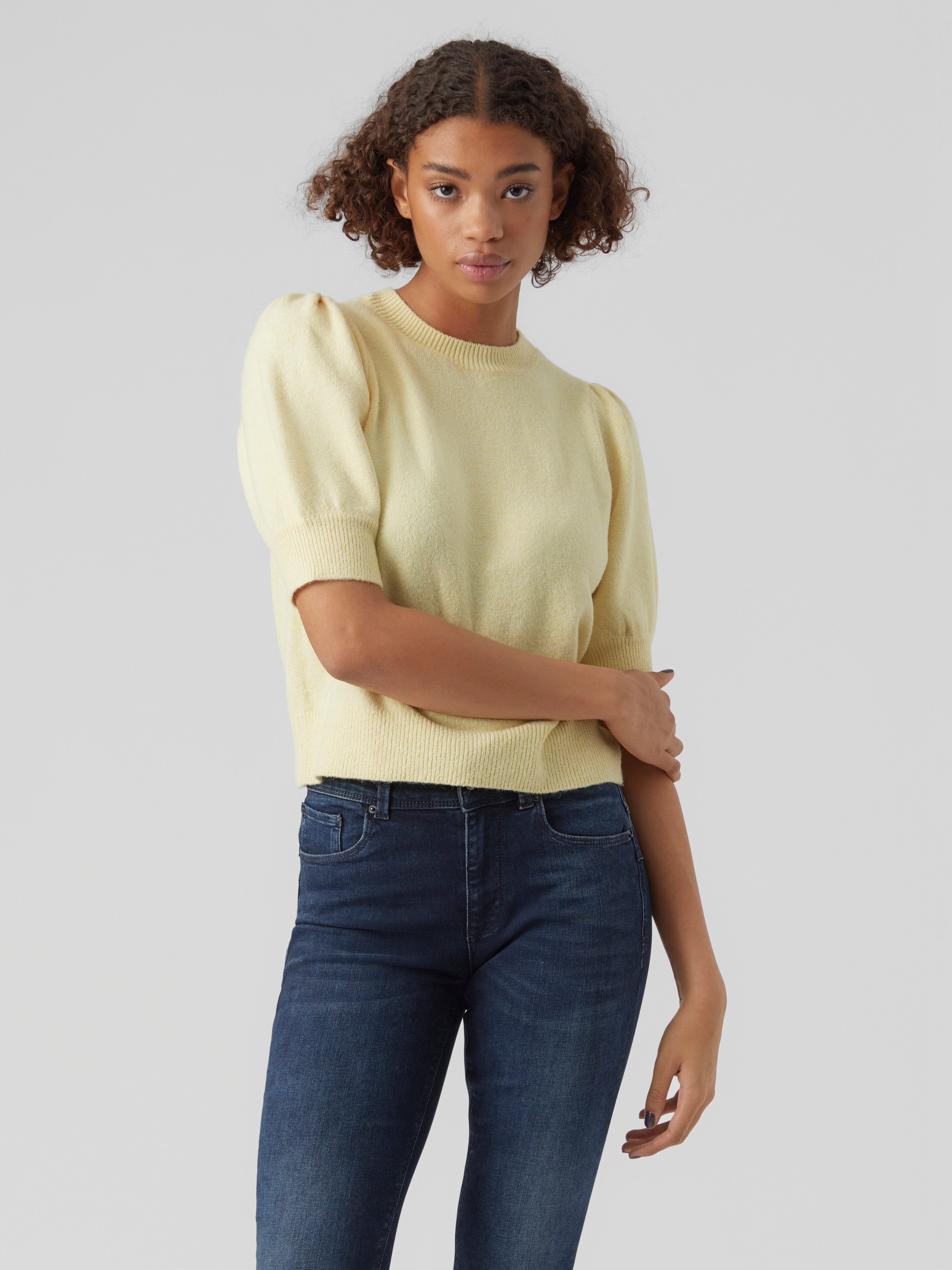 Vero Moda Rundhalspullover VMDOFFY 2/4 O-NECK PULLOVER GA NOOS Materialmix, regular fit