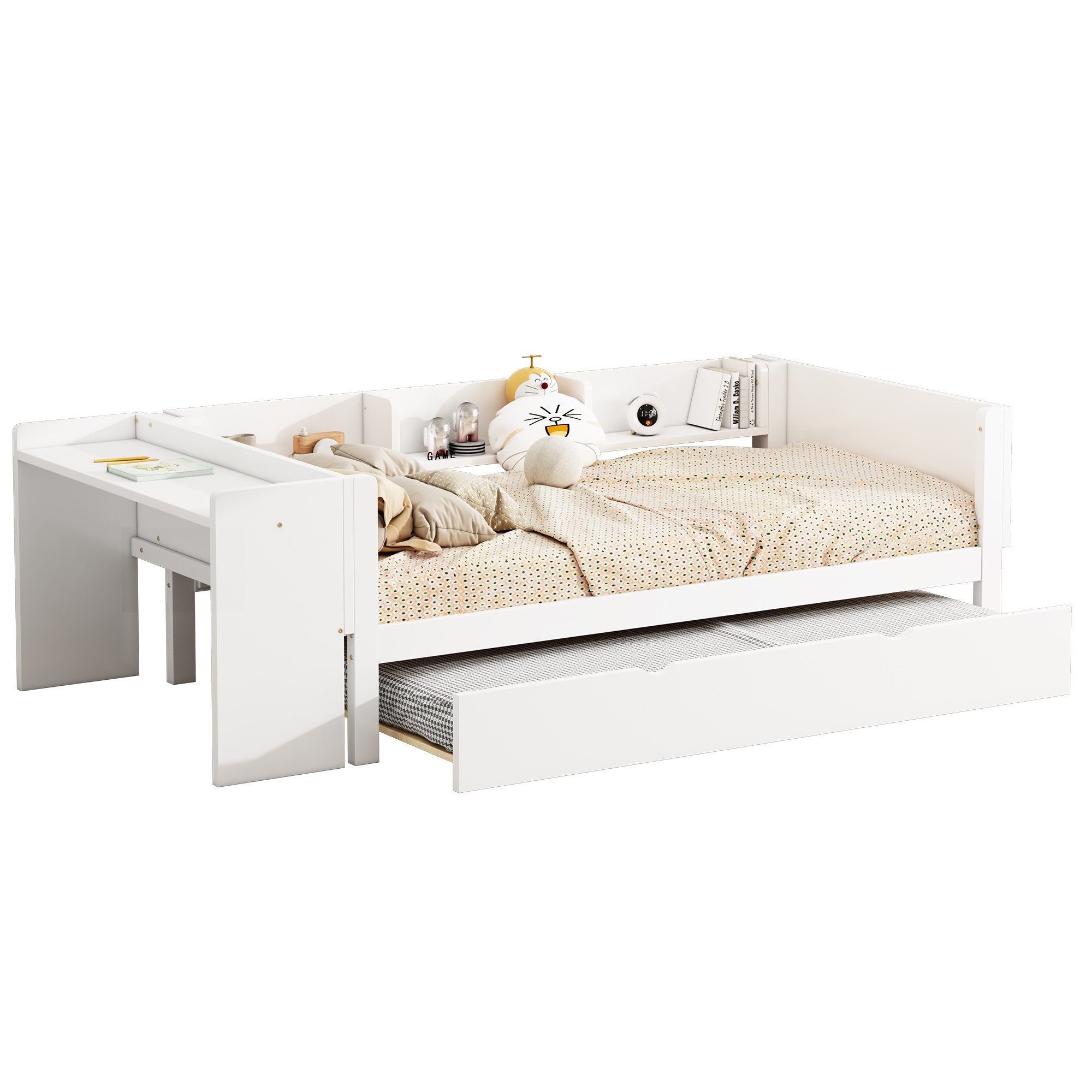 OKWISH Kinderbett mit Schreibtisch, Jugendbett Daybett günstig online kaufen