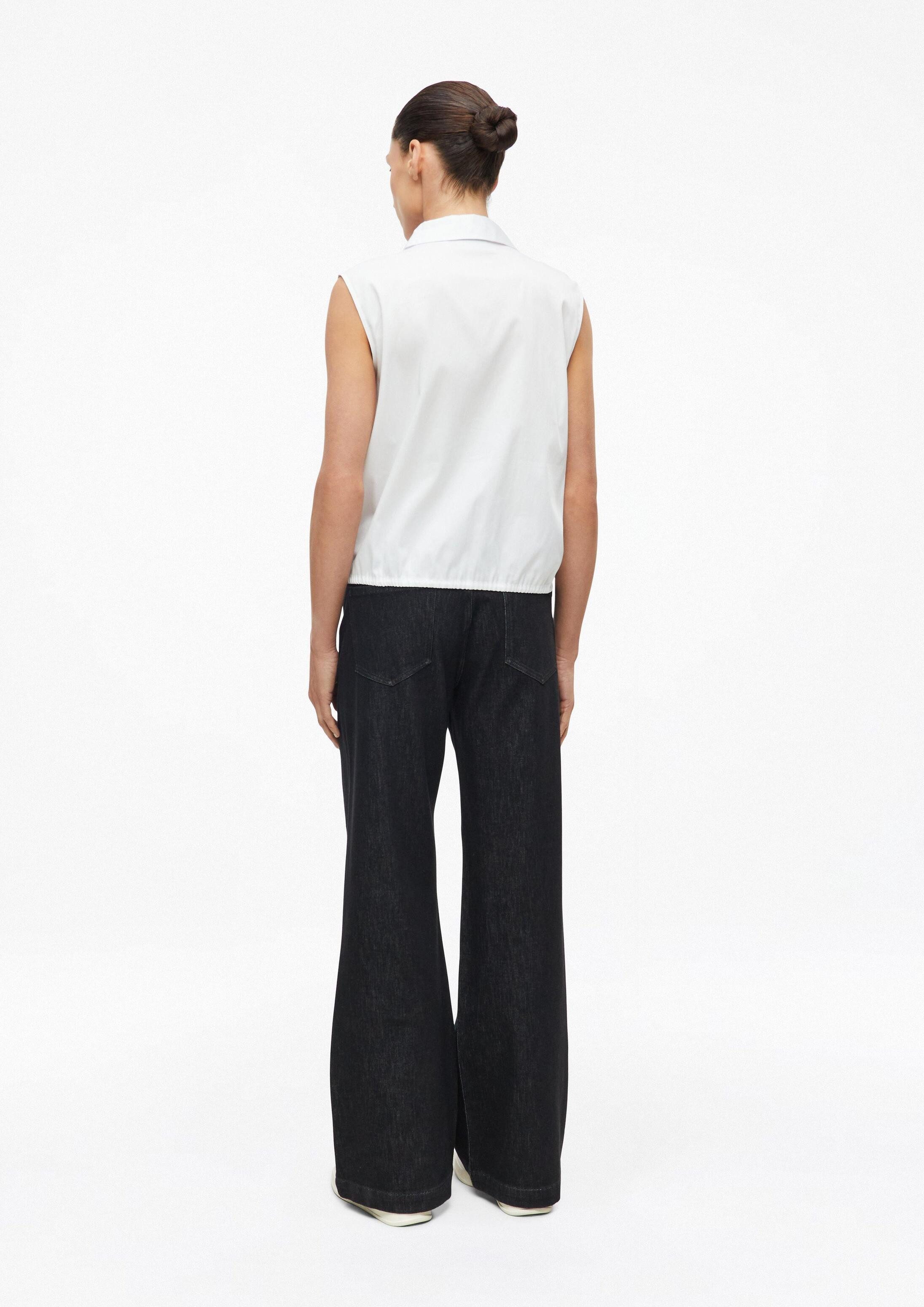 s.Oliver Blusentop Bluse Ärmellose Popeline-Bluse mit regulierbarem Saum